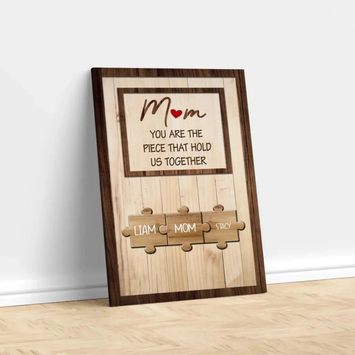 "Mom Holds Us Together" Family Name – Personalized Poster/Canvas – Heartfelt Custom Gift for Mom from Kids or Grandkids Ezcustomize