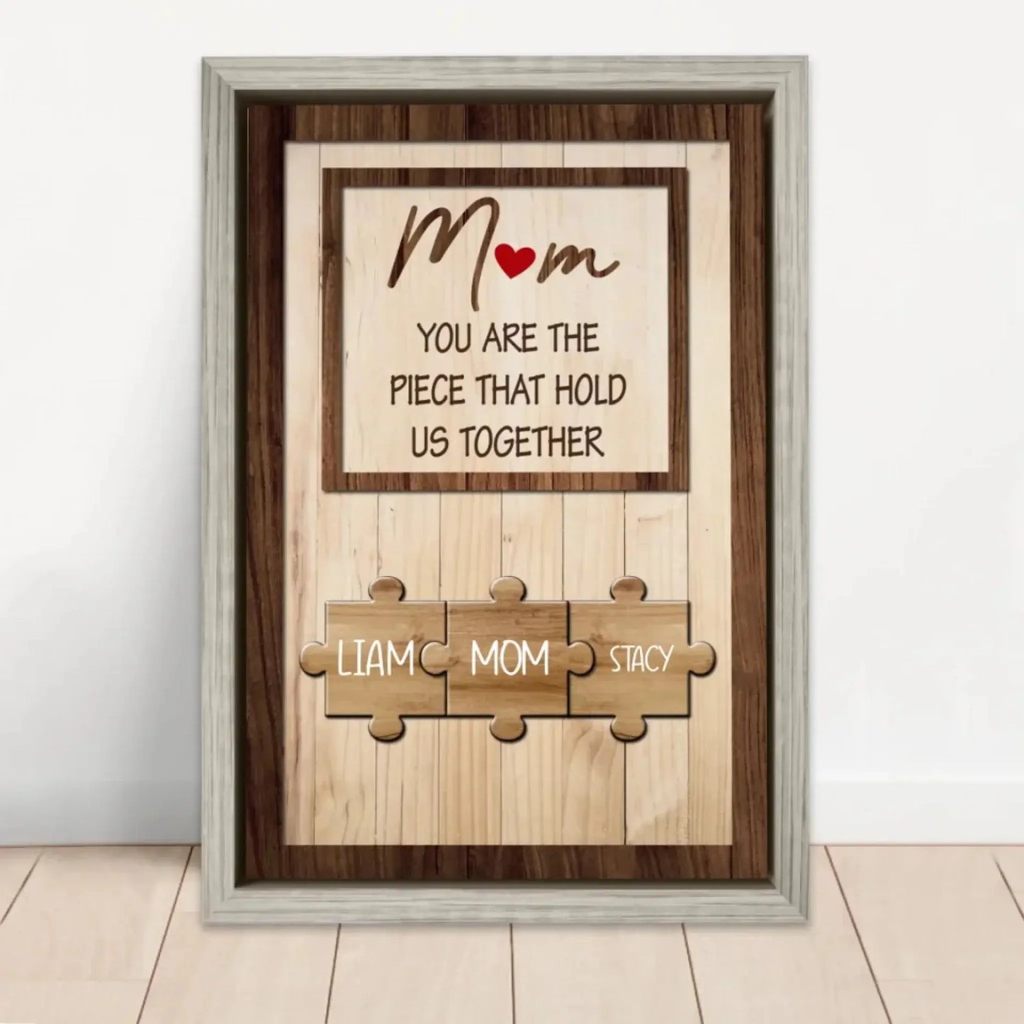 "Mom Holds Us Together" Family Name – Personalized Poster/Canvas – Heartfelt Custom Gift for Mom from Kids or Grandkids Ezcustomize
