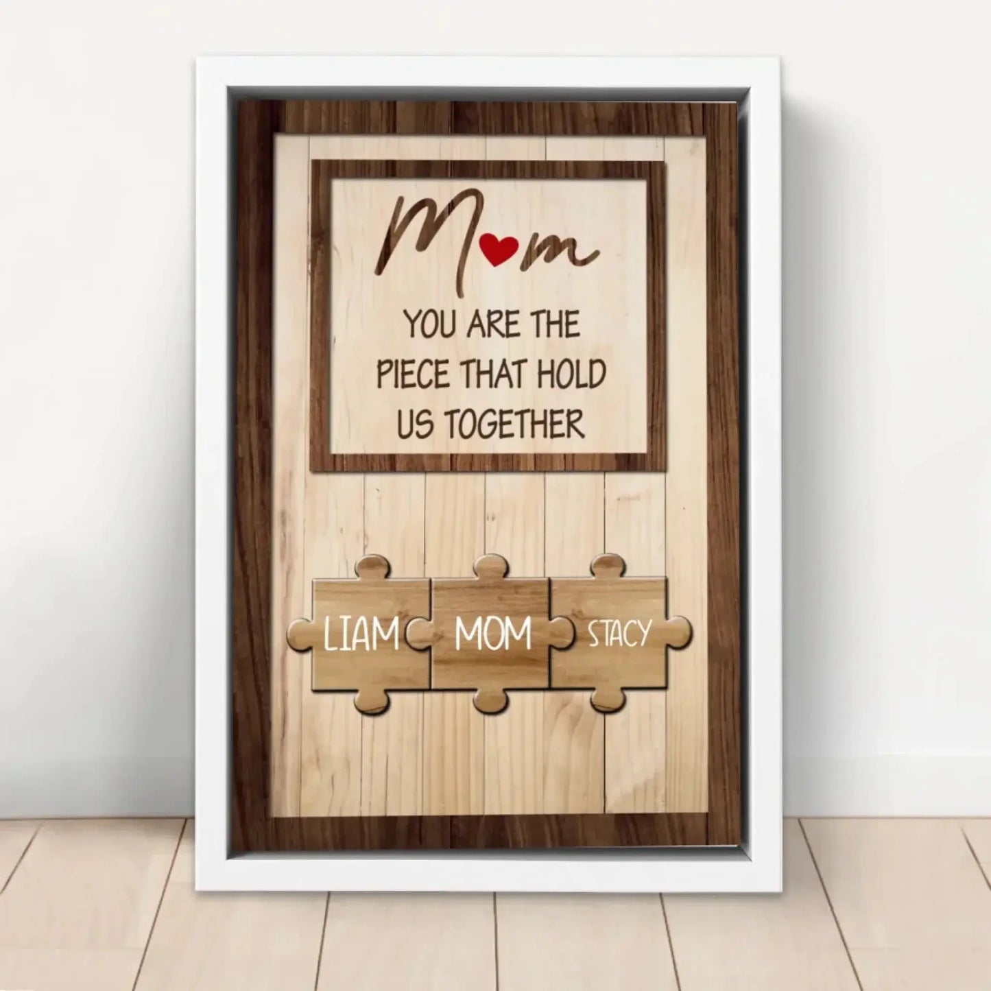 "Mom Holds Us Together" Family Name – Personalized Poster/Canvas – Heartfelt Custom Gift for Mom from Kids or Grandkids Ezcustomize