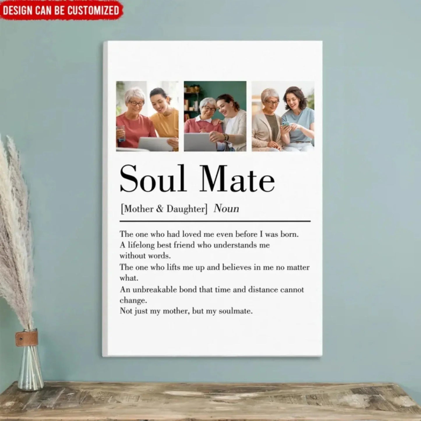 Mom and Daughter Soulmate Art – Personalized Poster/Canvas – Mother’s Day Special Gift for Mom or Daughter Ezcustomize