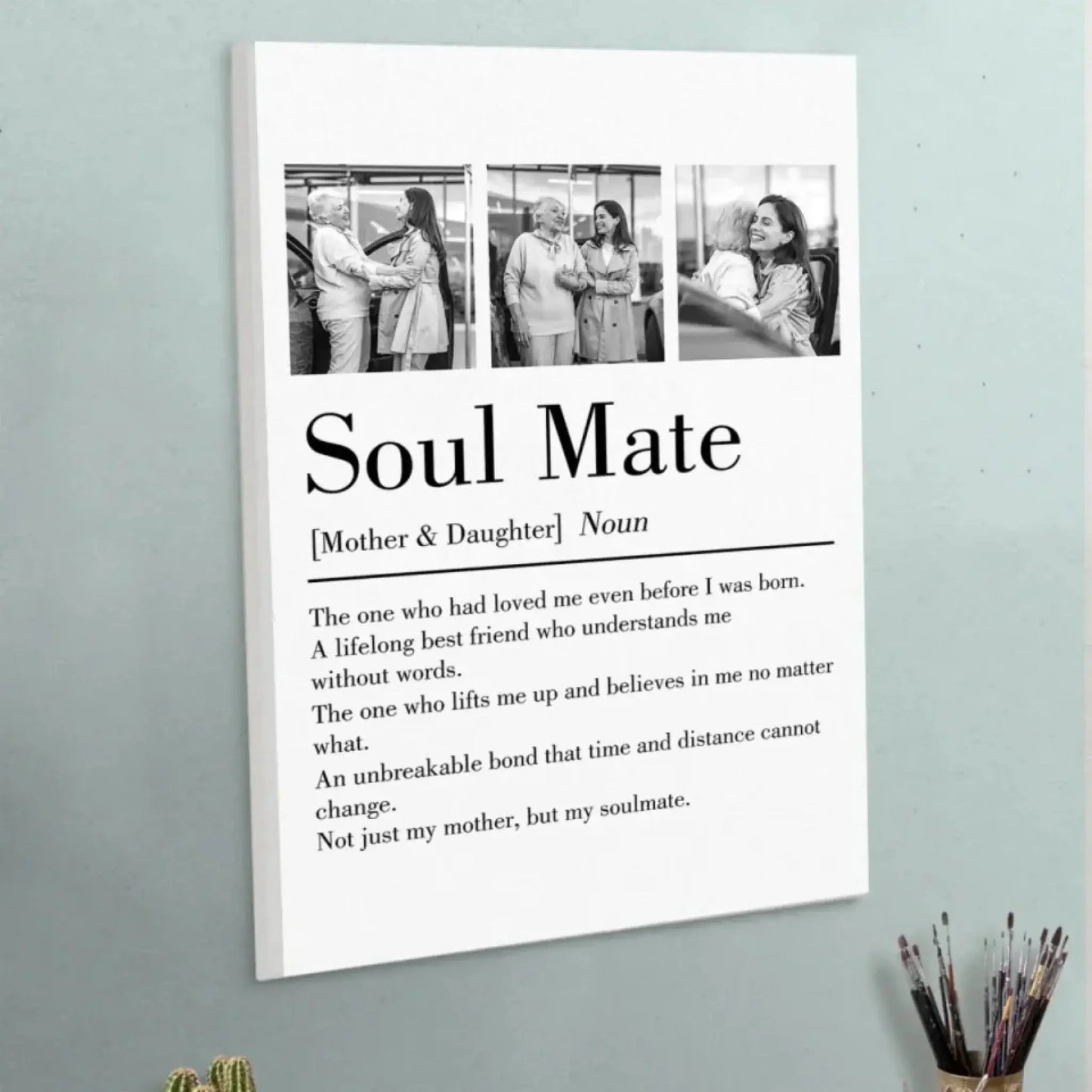 Mom and Daughter Soulmate Art – Personalized Poster/Canvas – Mother’s Day Special Gift for Mom or Daughter Ezcustomize