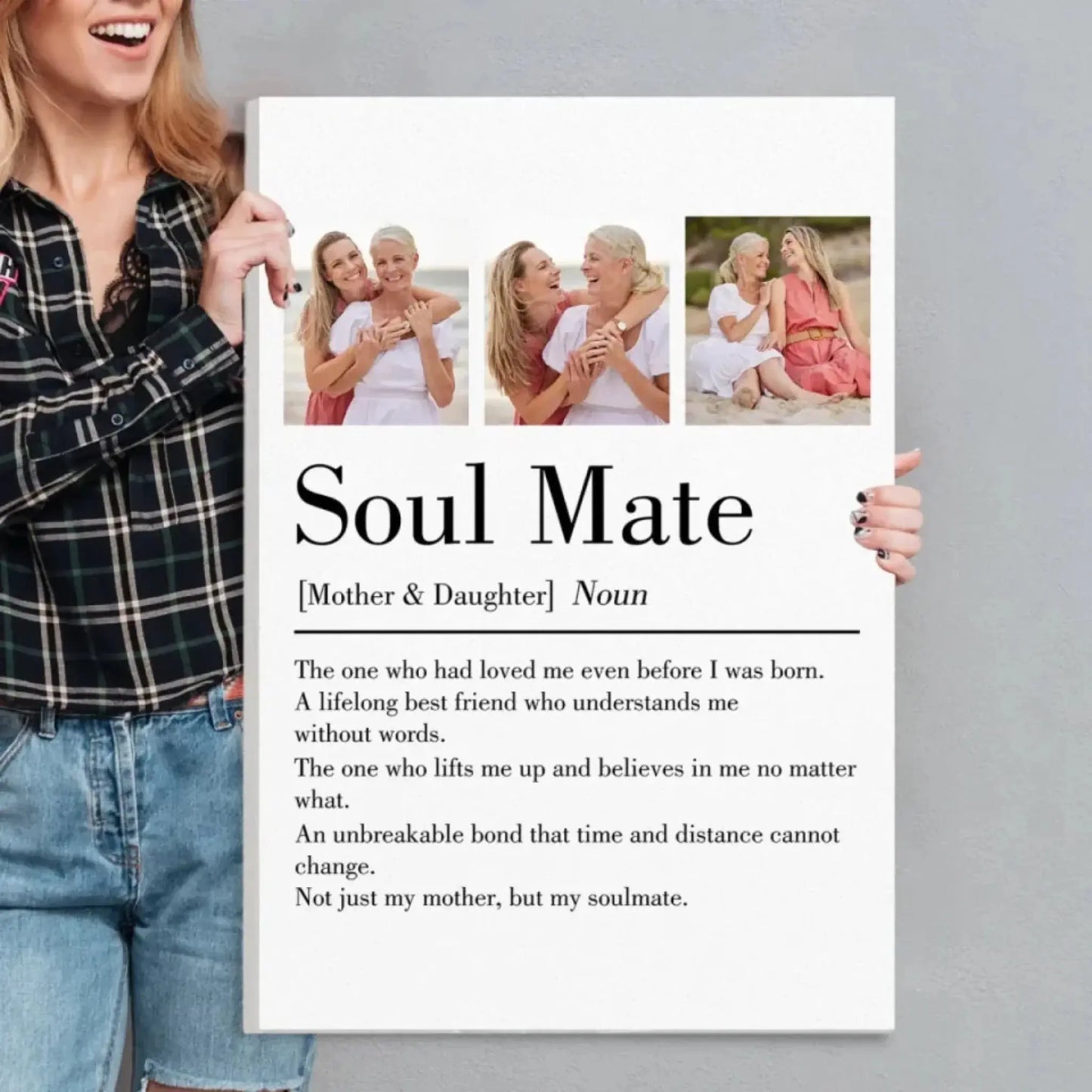Mom and Daughter Soulmate Art – Personalized Poster/Canvas – Mother’s Day Special Gift for Mom or Daughter Ezcustomize