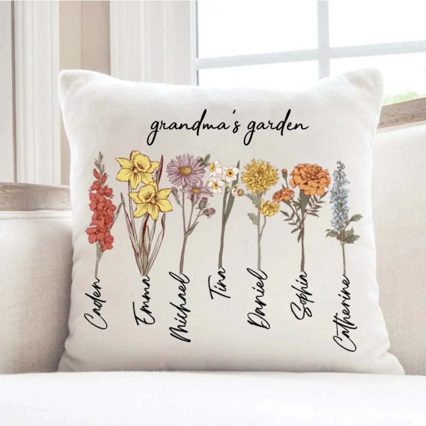 Mom's Garden is Her Children Customized Pillow Ezcustomize