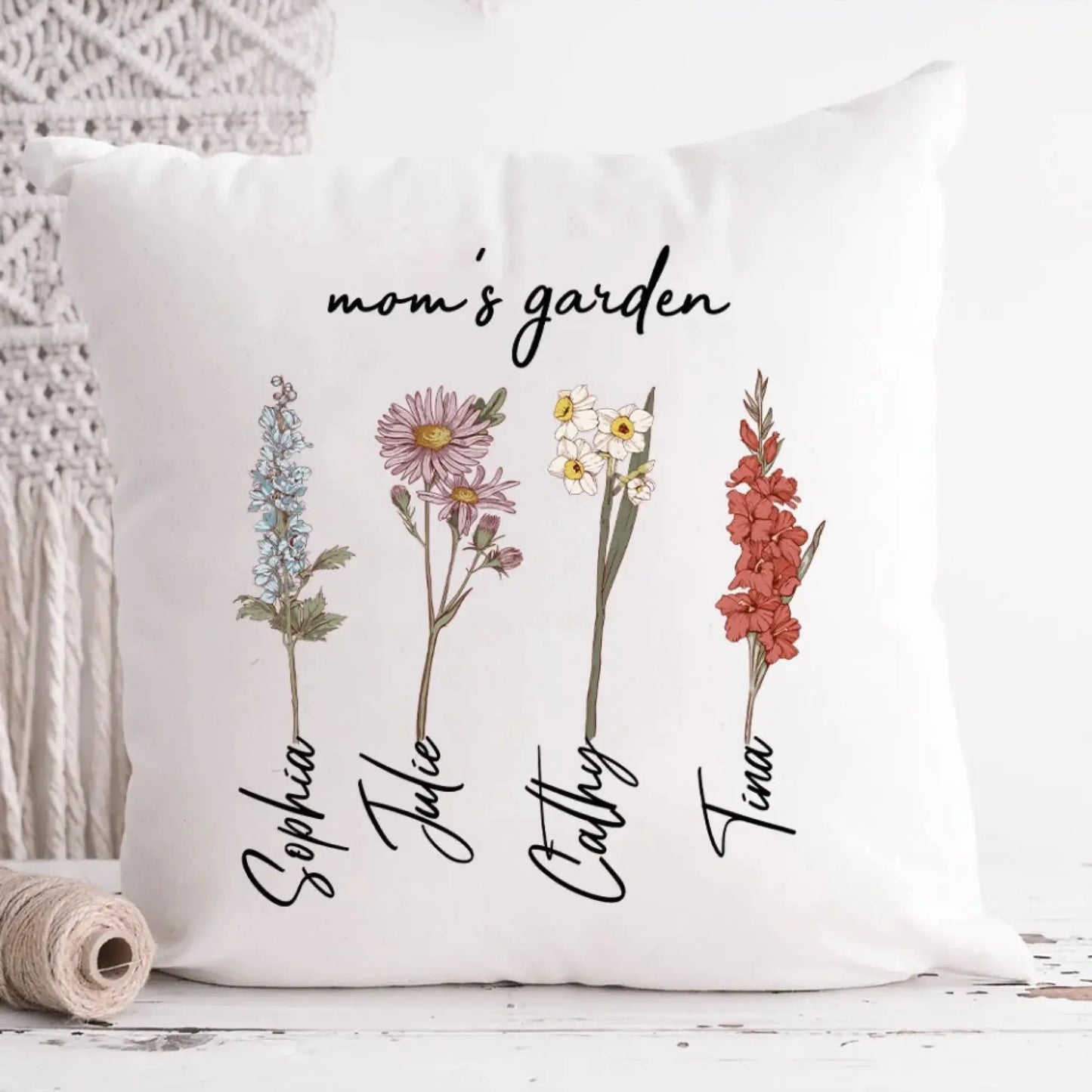 Mom's Garden is Her Children Customized Pillow Ezcustomize