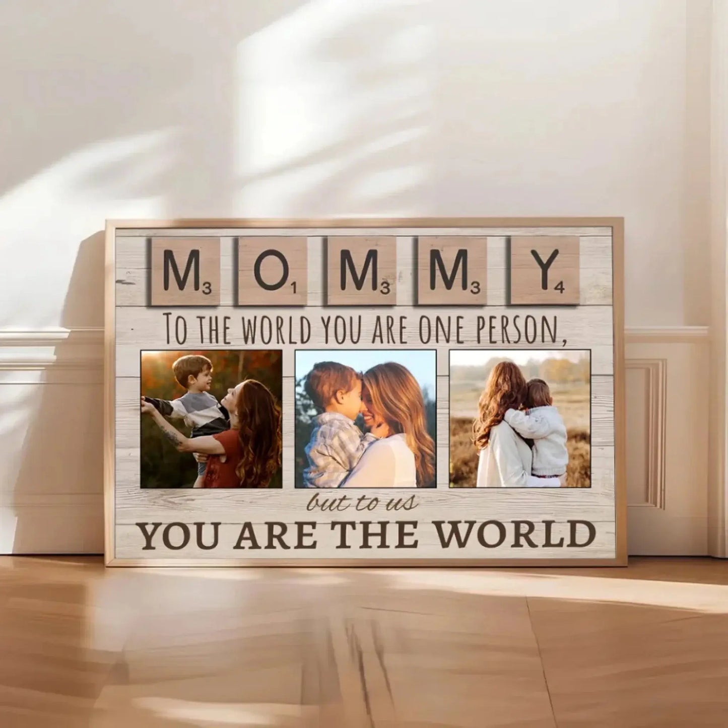 Mommy To The World You Are One Person Wall Art – Personalized Custom Photo Canvas/Poster Gift From Kids for Mother’s Day Ezcustomize