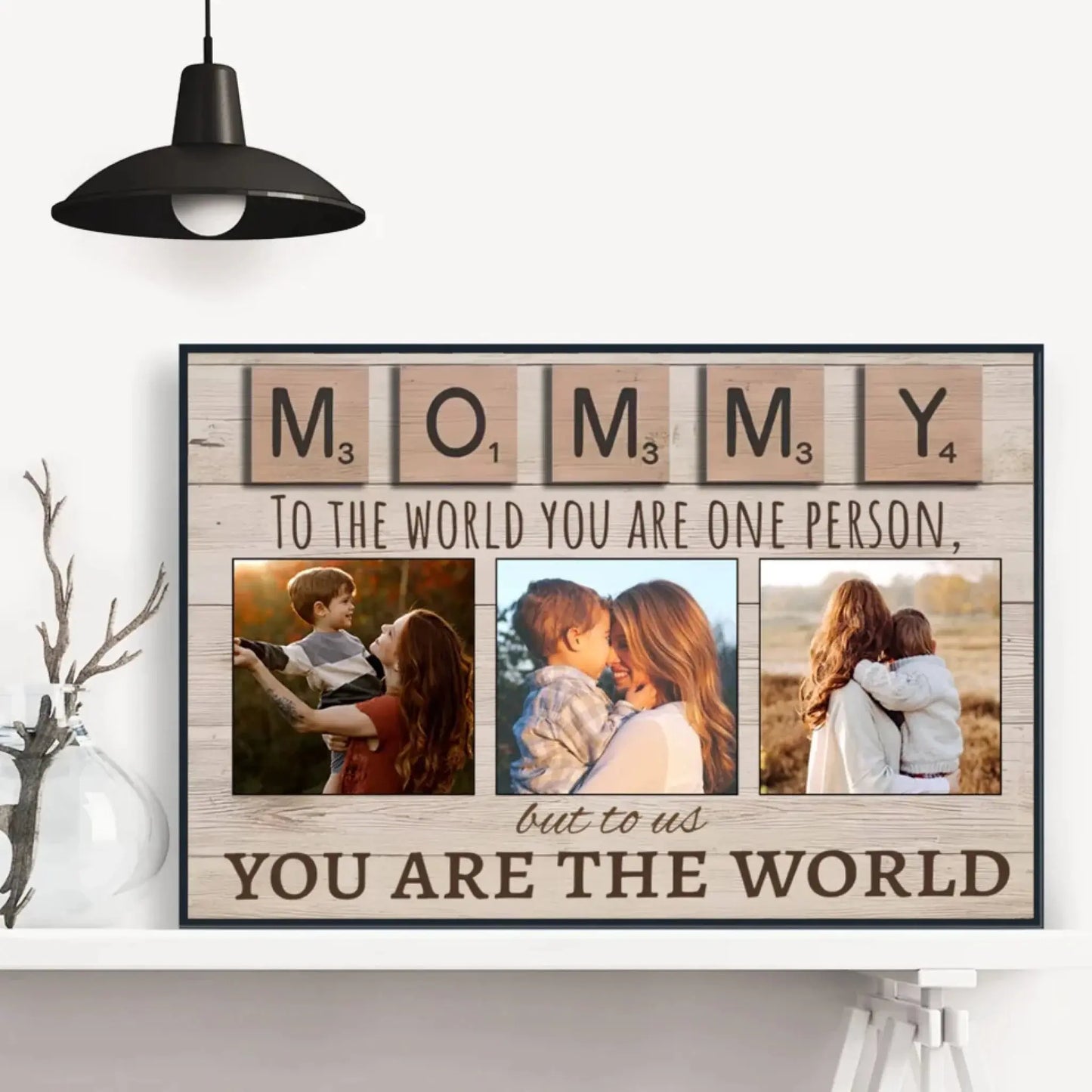 Mommy To The World You Are One Person Wall Art – Personalized Custom Photo Canvas/Poster Gift From Kids for Mother’s Day Ezcustomize