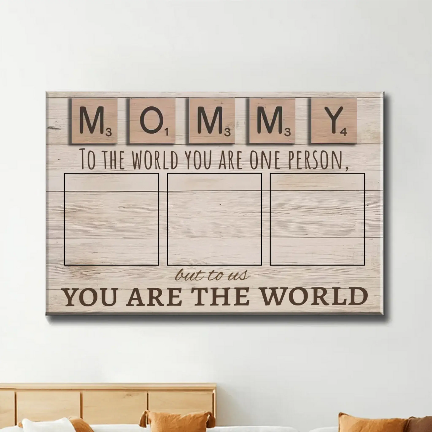 Mommy To The World You Are One Person Wall Art – Personalized Custom Photo Canvas/Poster Gift From Kids for Mother’s Day Ezcustomize