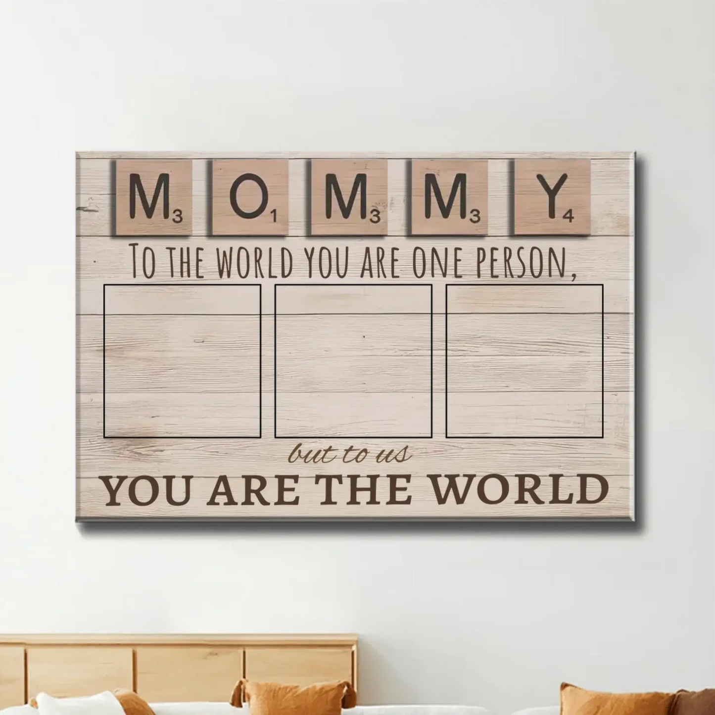 Mommy To The World You Are One Person Wall Art – Personalized Custom Photo Canvas/Poster Gift From Kids for Mother’s Day Ezcustomize