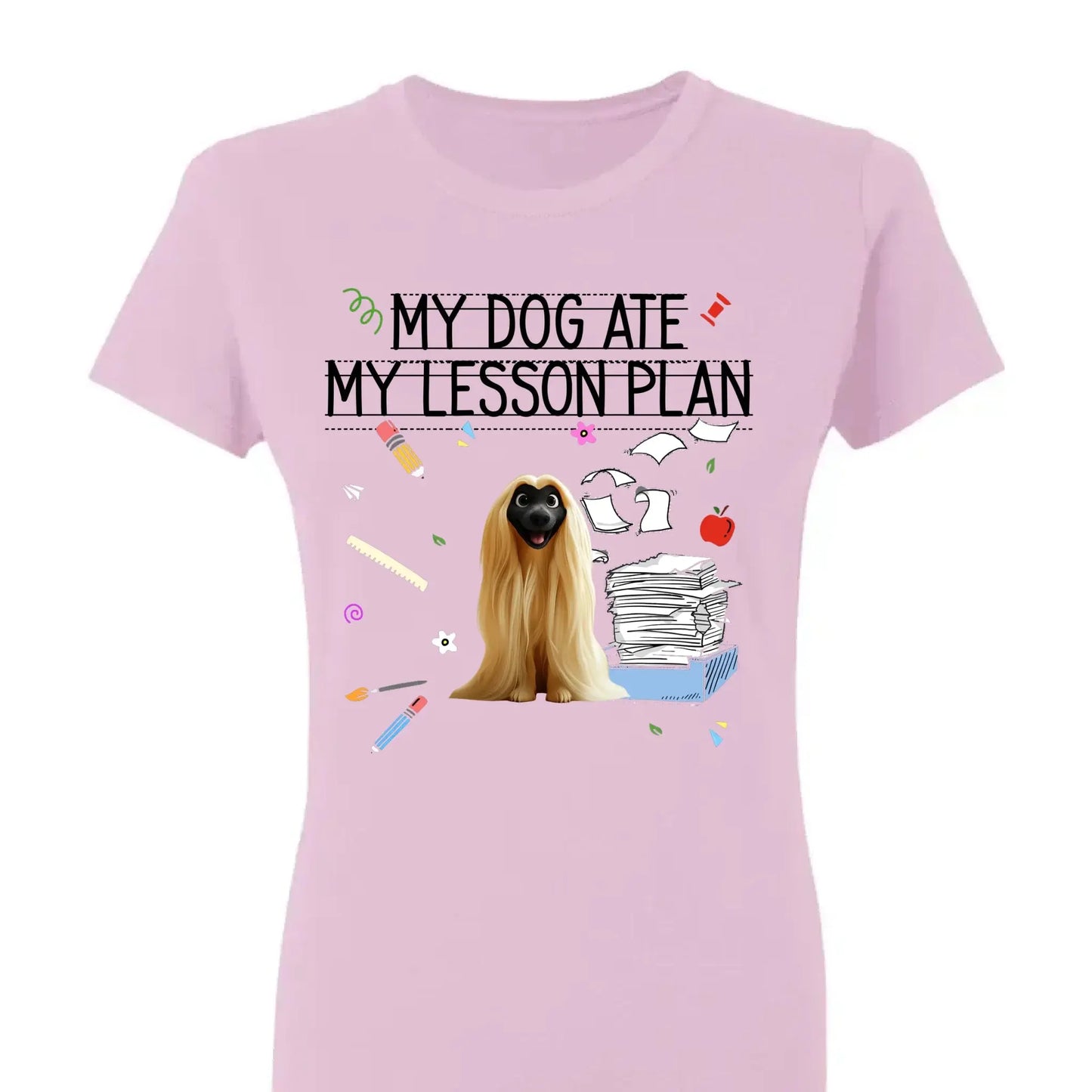 My Dog Ate My Lesson Plan Teacher Design – Personalized Shirt – Funny Custom Gift for Dog-Loving Teachers & Educators Ezcustomize