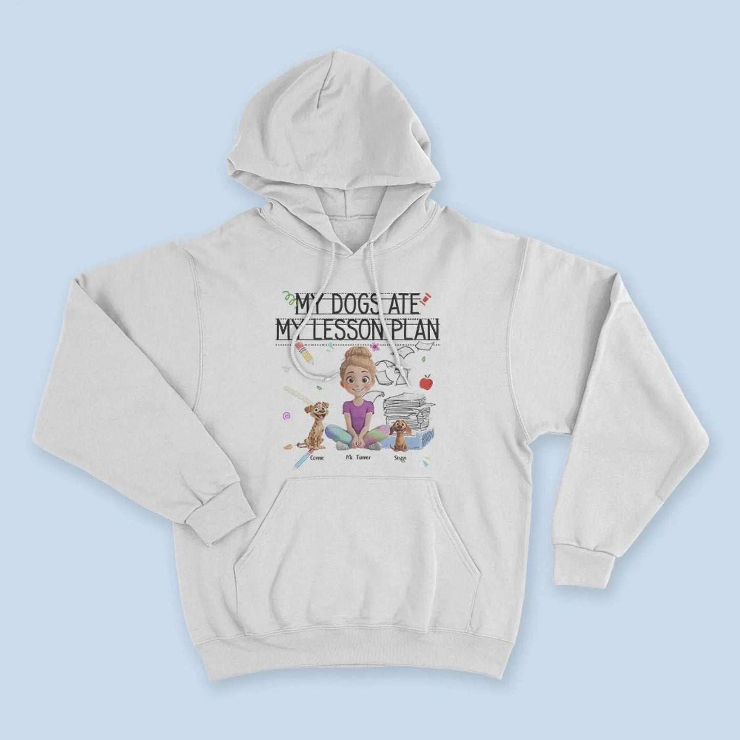 My Dog Ate My Lesson Plan – Personalized Shirt – Funny Custom Gift for Dog-Loving Teachers, Educators, School Staff & More Ezcustomize