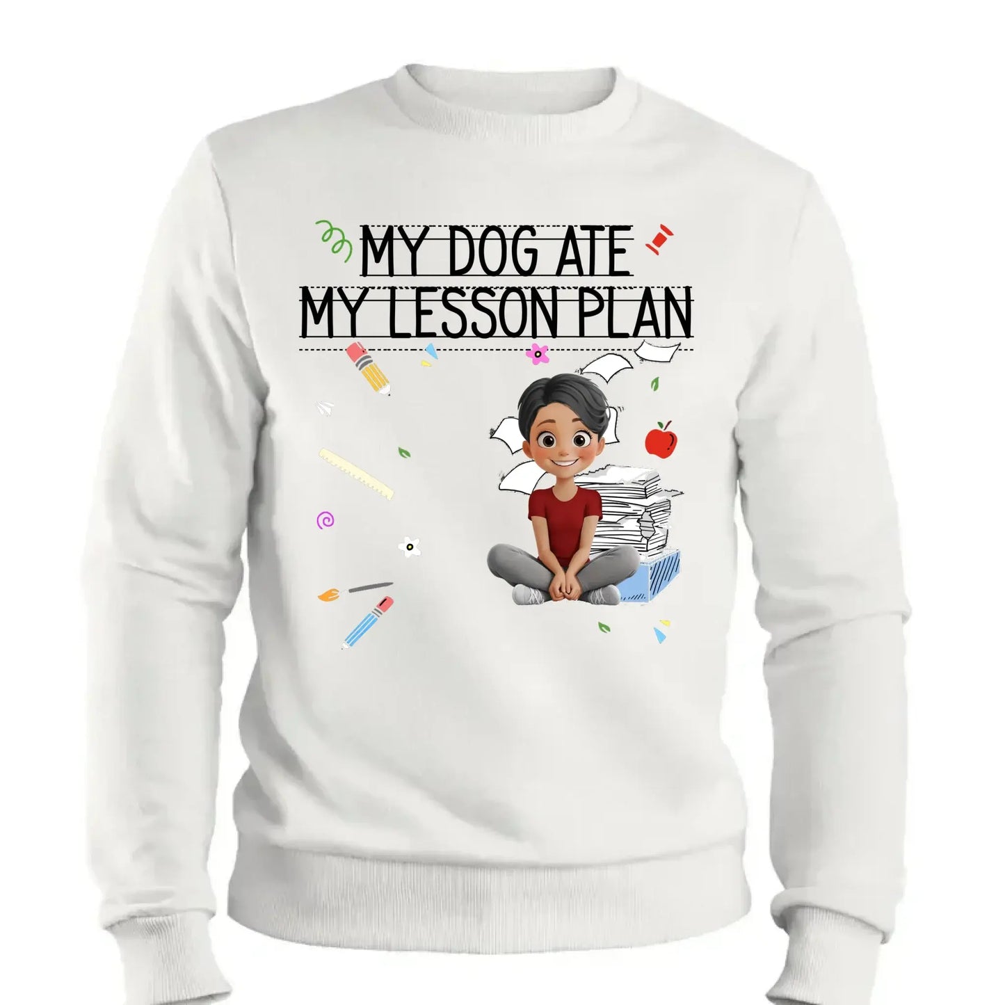 My Dog Ate My Lesson Plan – Personalized Shirt – Funny Custom Gift for Dog-Loving Teachers, Educators, School Staff & More Ezcustomize