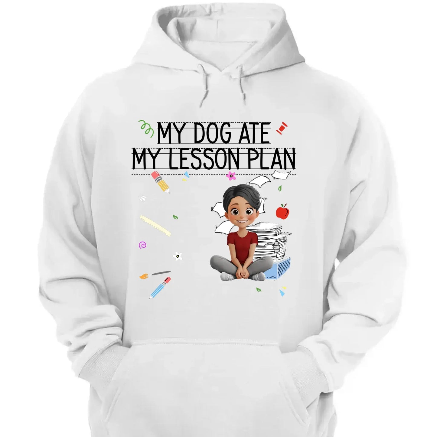 My Dog Ate My Lesson Plan – Personalized Shirt – Funny Custom Gift for Dog-Loving Teachers, Educators, School Staff & More Ezcustomize