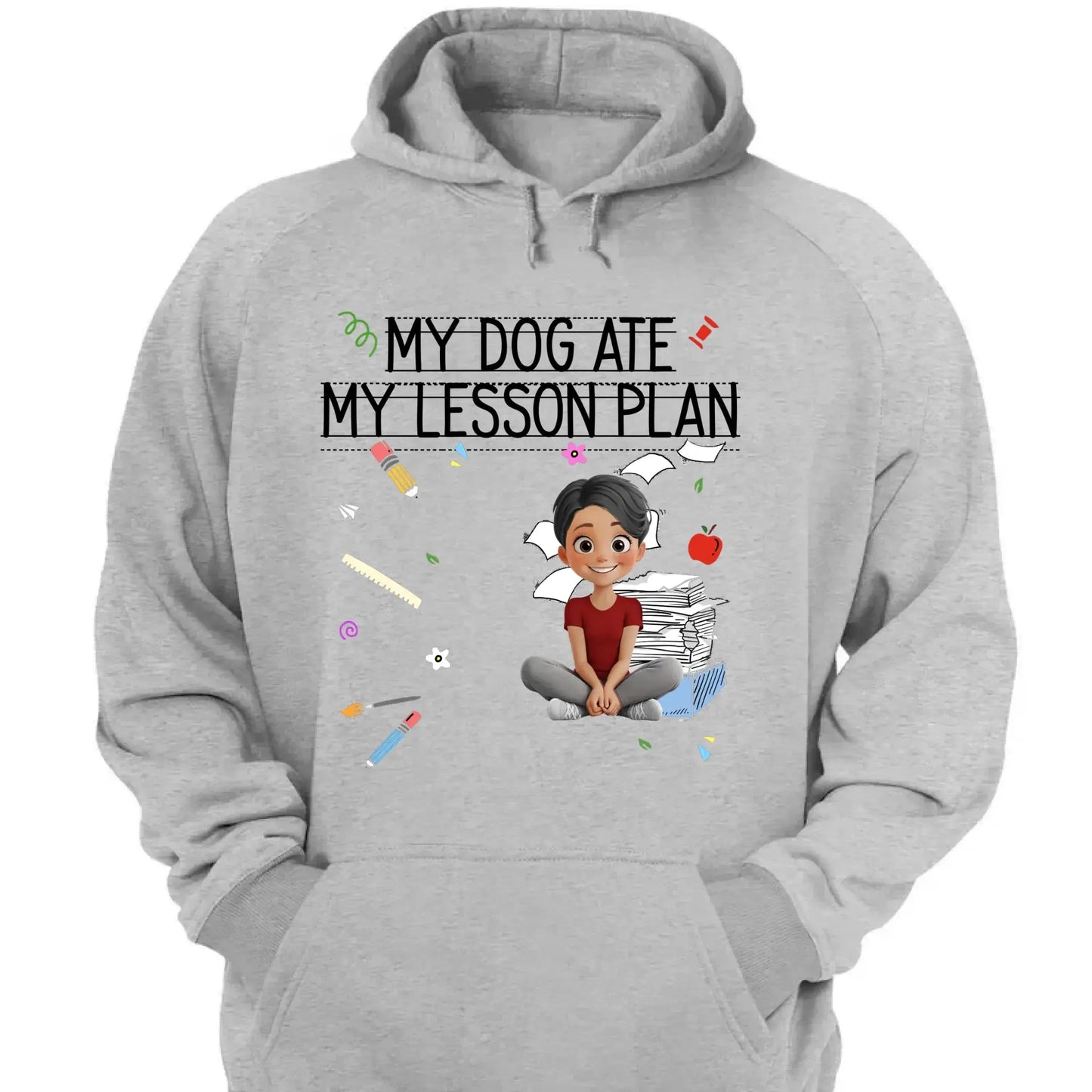 My Dog Ate My Lesson Plan – Personalized Shirt – Funny Custom Gift for Dog-Loving Teachers, Educators, School Staff & More Ezcustomize