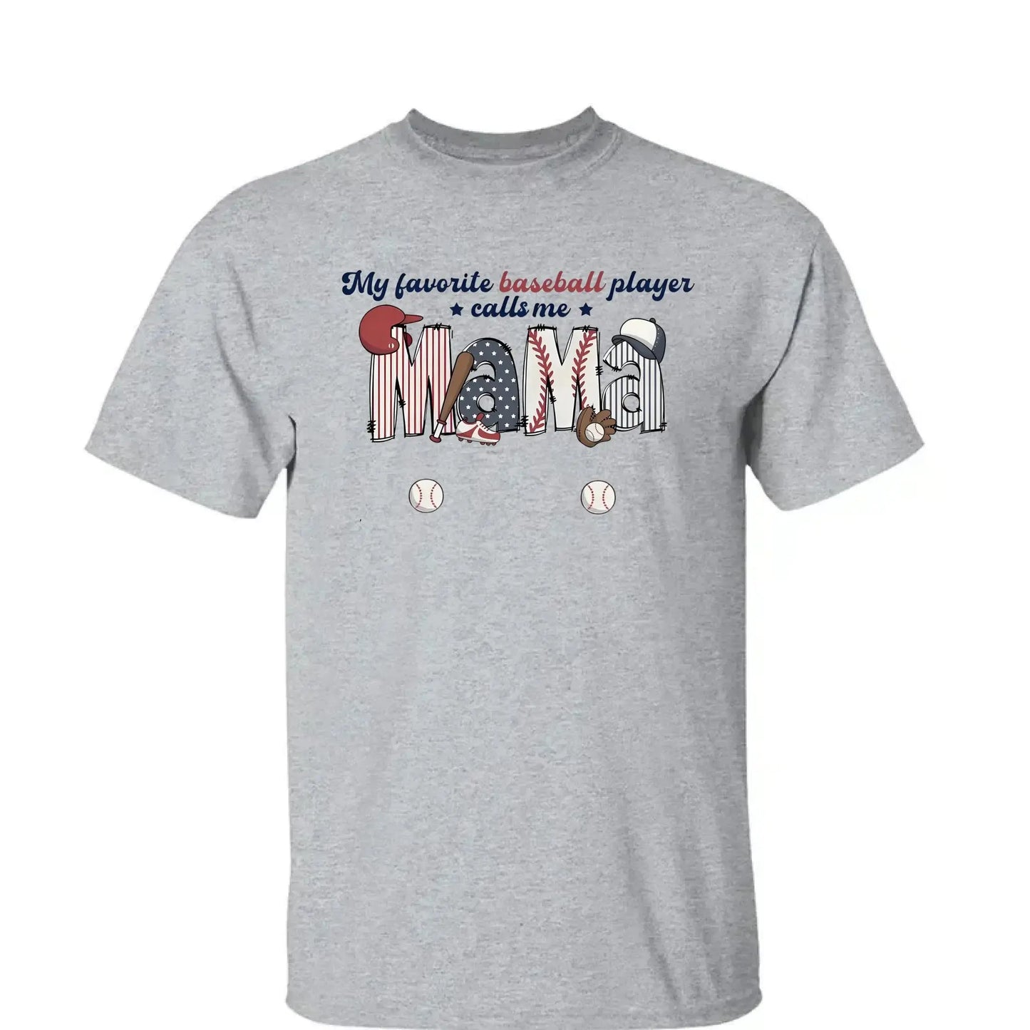 My Favorite Baseball Player Calls Me Nana – Personalized Grandma Shirt – Custom T-Shirt for Mom or Grandma from Kid Ezcustomize