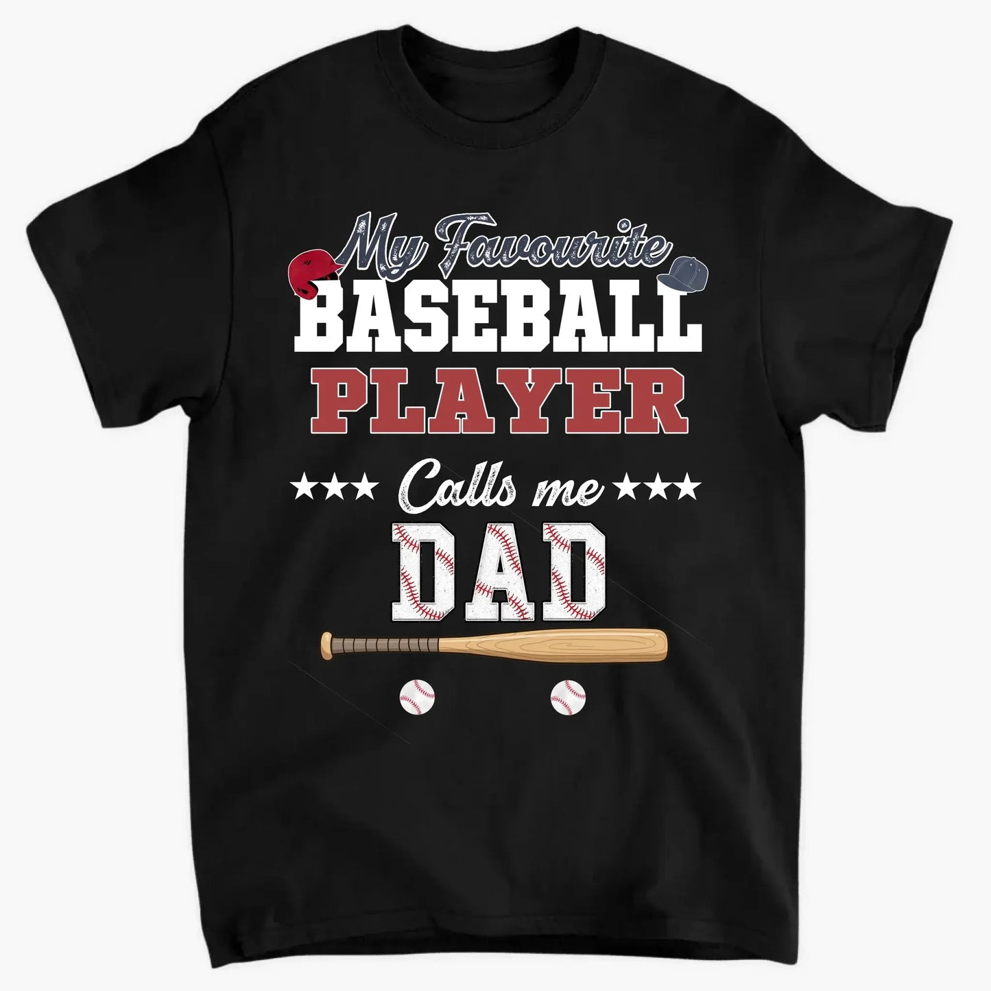 My Favorite Baseball Player Calls Me Papa – Personalized Grandpa Shirt – Custom Father’s Day Gift with Grandkids’ Names Ezcustomize