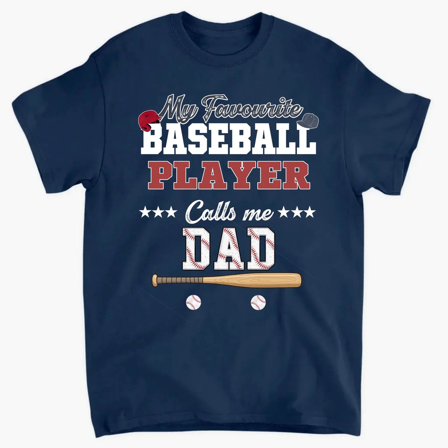 My Favorite Baseball Player Calls Me Papa – Personalized Grandpa Shirt – Custom Father’s Day Gift with Grandkids’ Names Ezcustomize