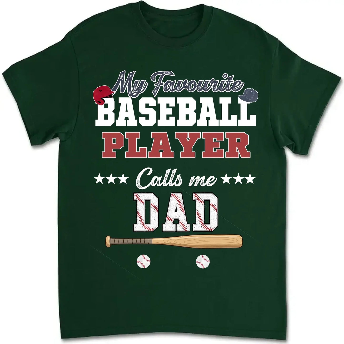 My Favorite Baseball Player Calls Me Papa – Personalized Grandpa Shirt – Custom Father’s Day Gift with Grandkids’ Names Ezcustomize