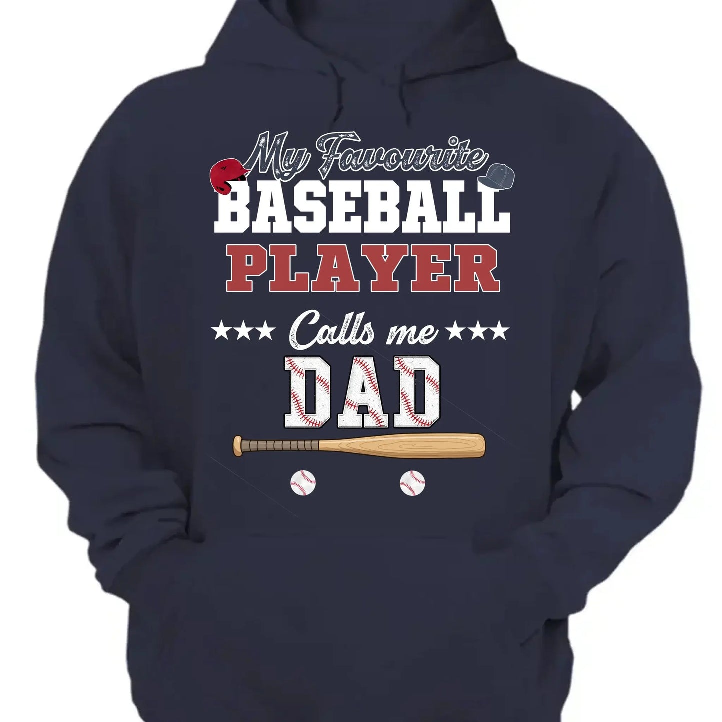 My Favorite Baseball Player Calls Me Papa – Personalized Grandpa Shirt – Custom Father’s Day Gift with Grandkids’ Names Ezcustomize