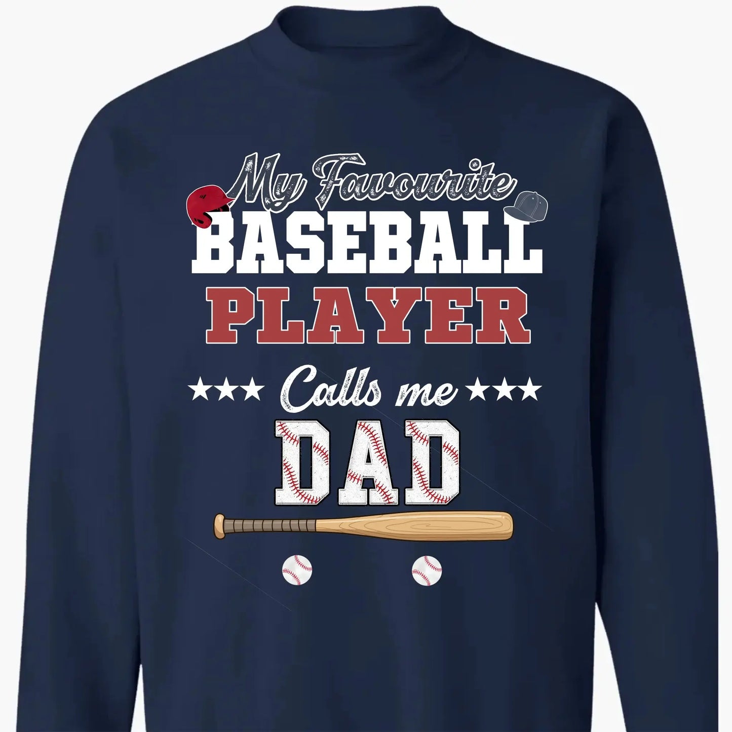 My Favorite Baseball Player Calls Me Papa – Personalized Grandpa Shirt – Custom Father’s Day Gift with Grandkids’ Names Ezcustomize