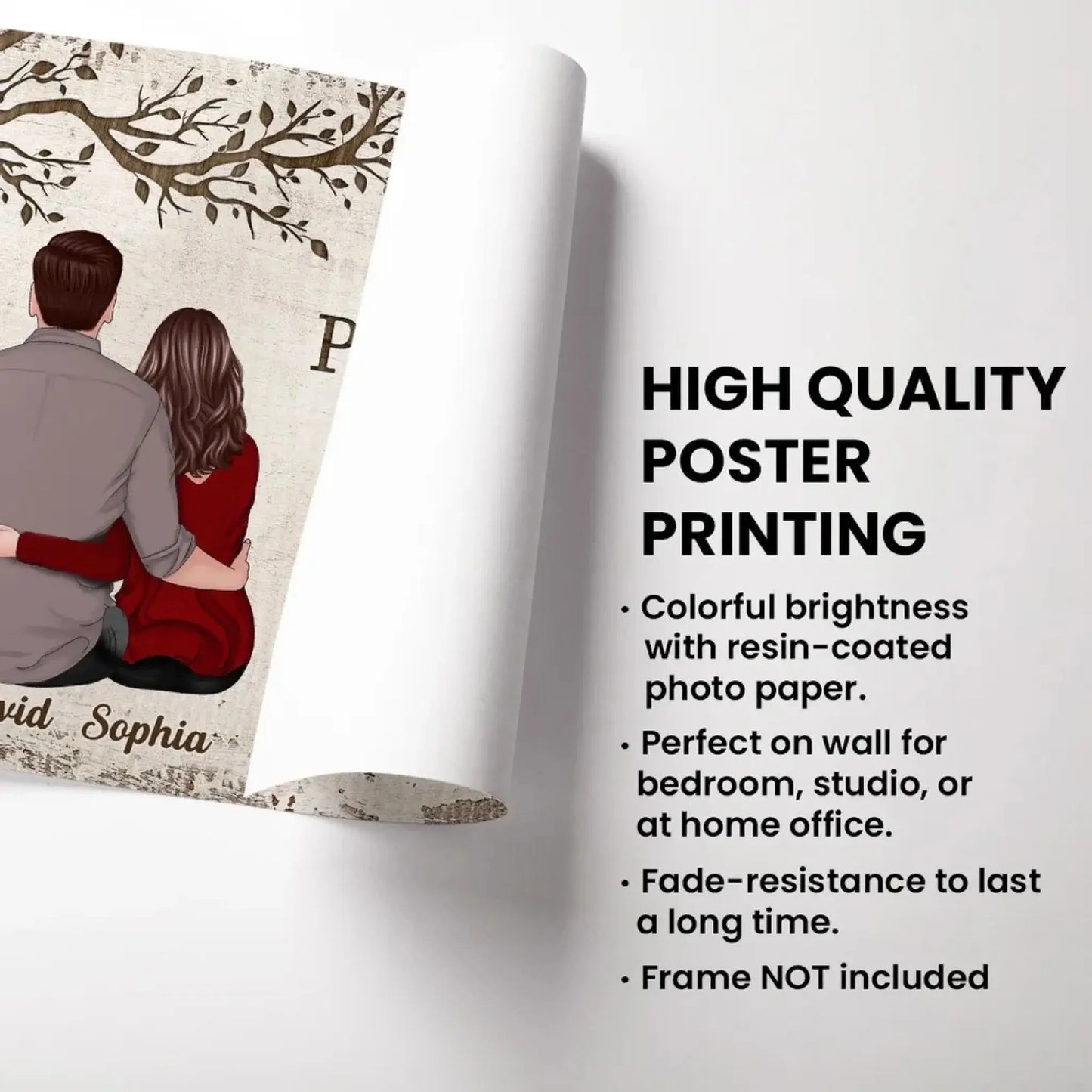 My Favorite Place Is Next To You – Personalized Couple Canvas Wall Art with Custom Names & Back View Illustration Ezcustomize
