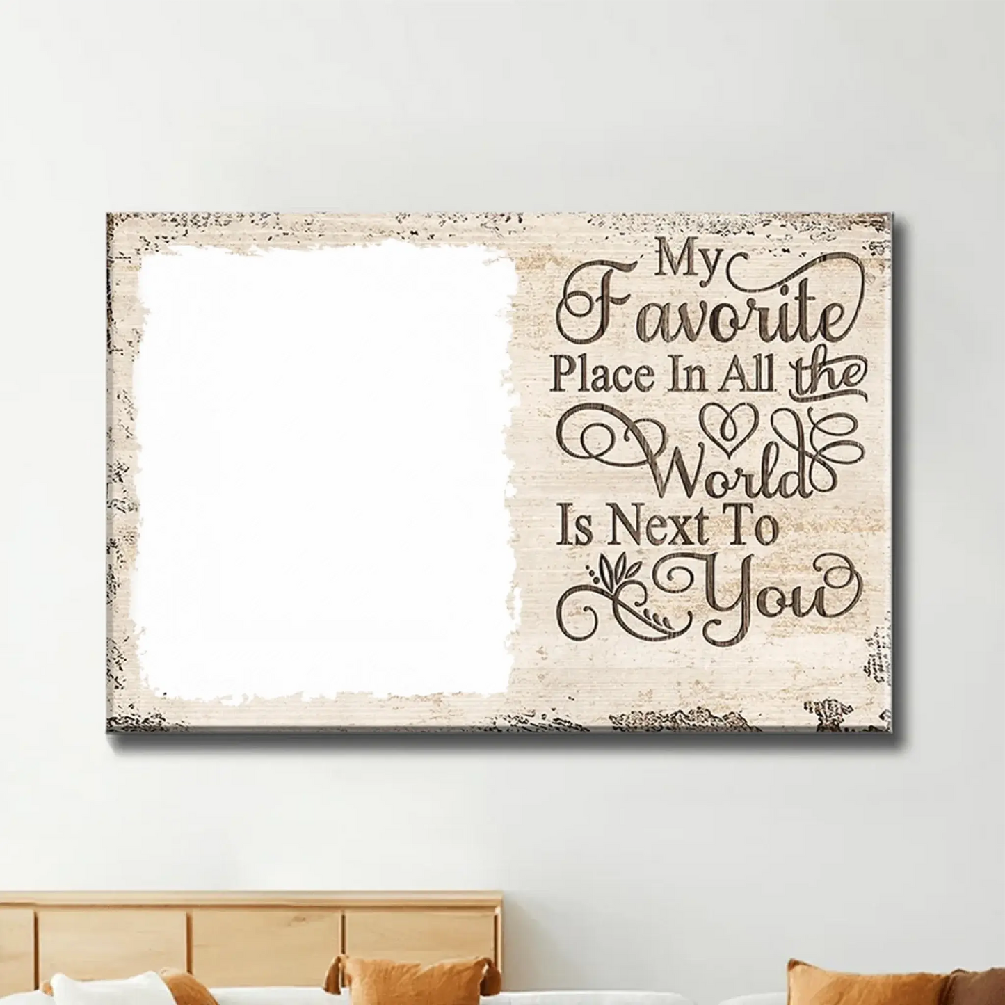 My Favorite Place Is Next To You – Personalized Photo Poster/Canvas with Names – Custom Romantic Gift for Couples Ezcustomize