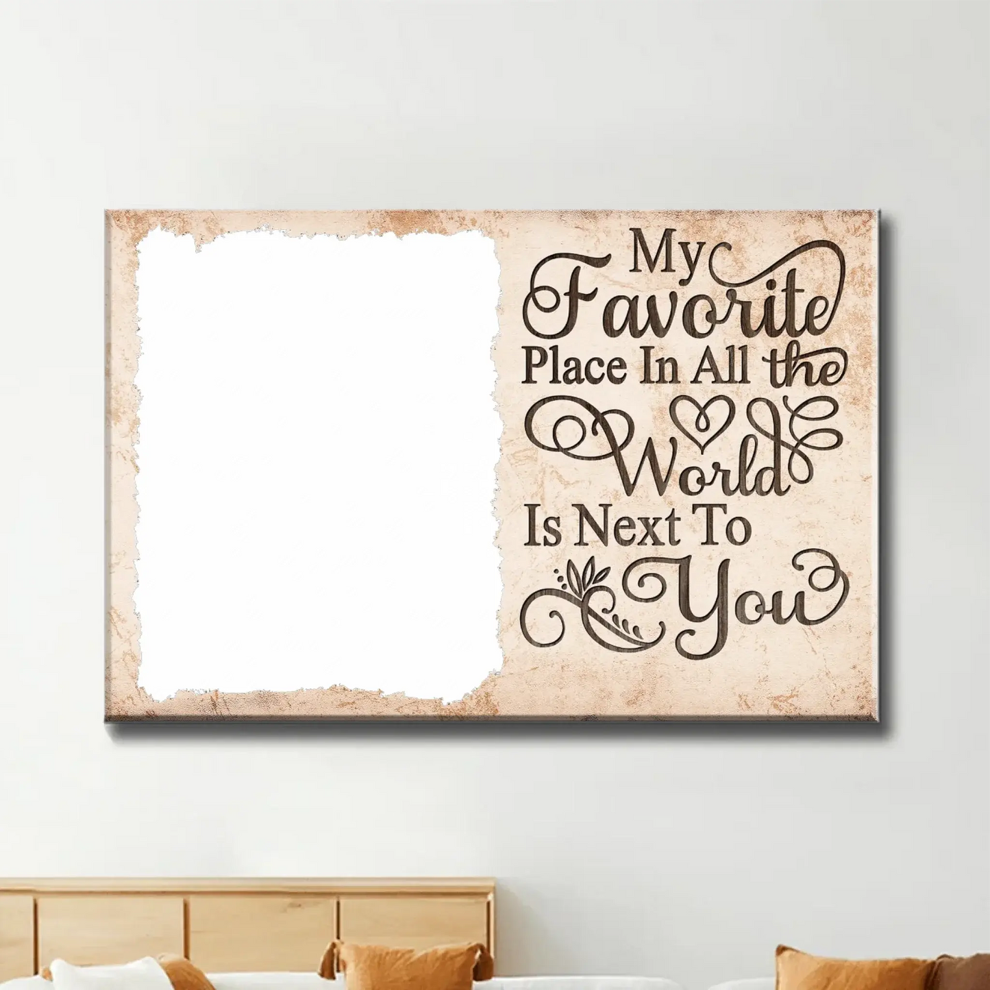 My Favorite Place Is Next To You – Personalized Photo Poster/Canvas with Names – Custom Romantic Gift for Couples Ezcustomize