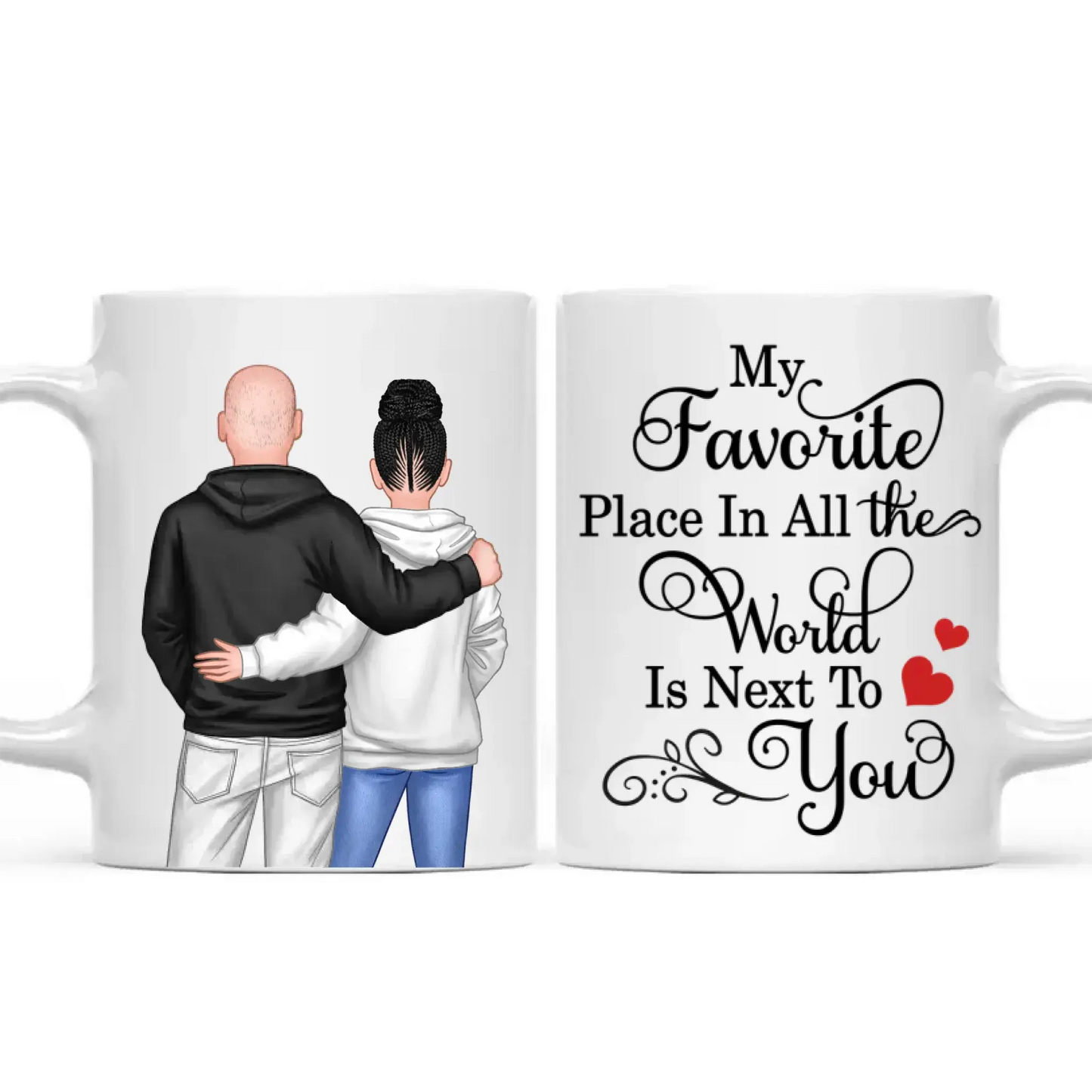 My Favorite Place Is Next to You Mug – Personalized Couple Coffee Cup with Names, Custom Romantic Gift for Him or Her Ezcustomize