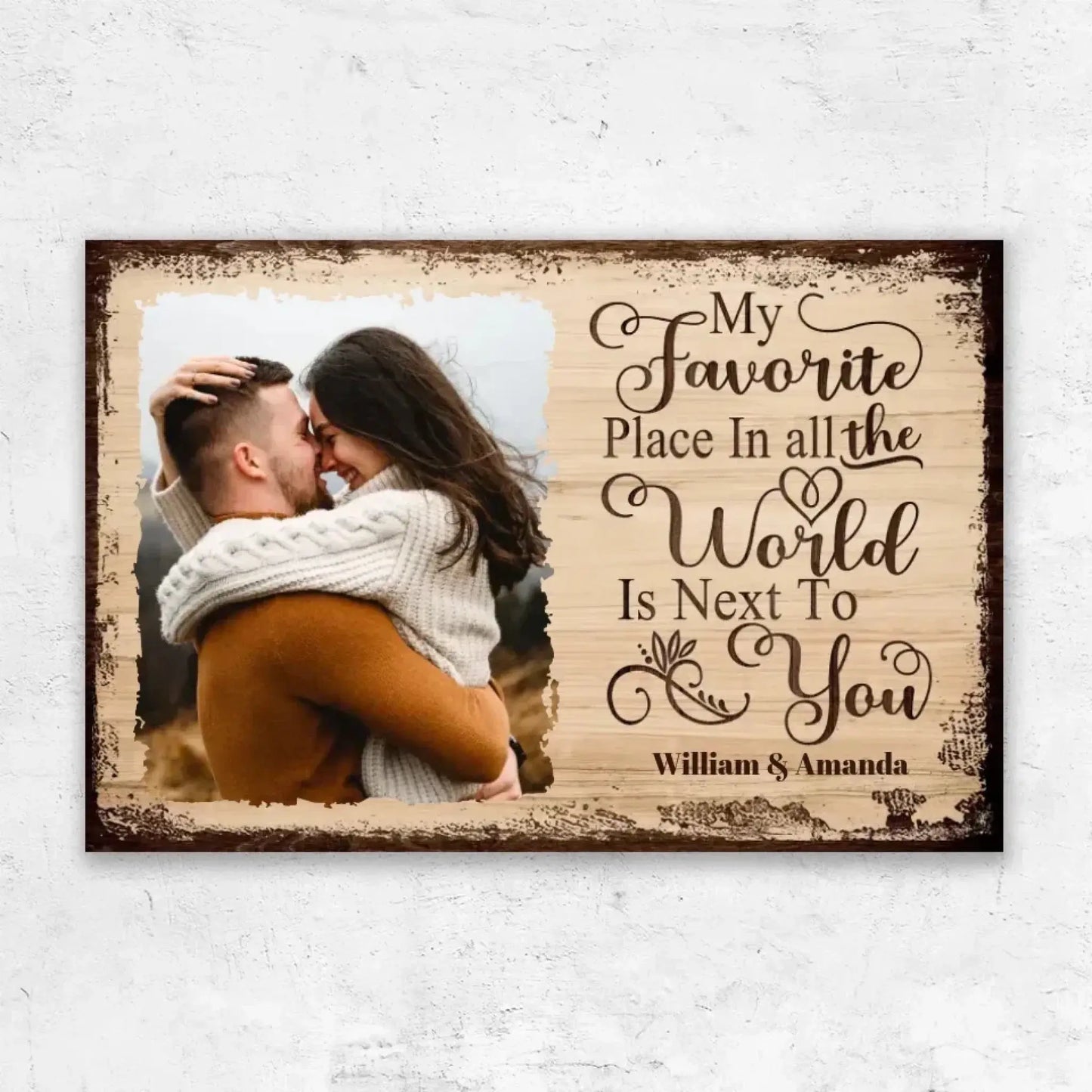 "My Favorite Place Is Next to You" Photo Art – Personalized Poster/Canvas – Romantic Custom Gift for Couples Ezcustomize