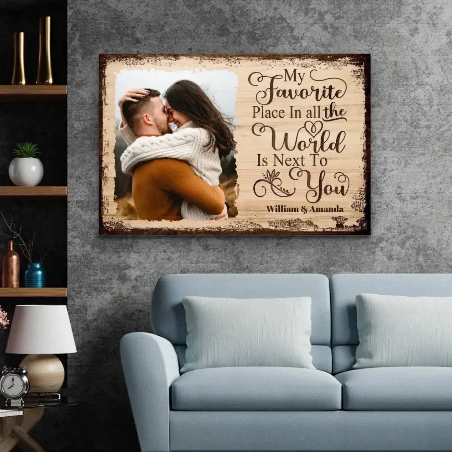 "My Favorite Place Is Next to You" Photo Art – Personalized Poster/Canvas – Romantic Custom Gift for Couples Ezcustomize