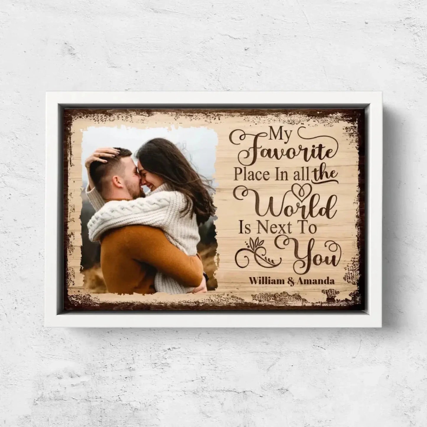 "My Favorite Place Is Next to You" Photo Art – Personalized Poster/Canvas – Romantic Custom Gift for Couples Ezcustomize