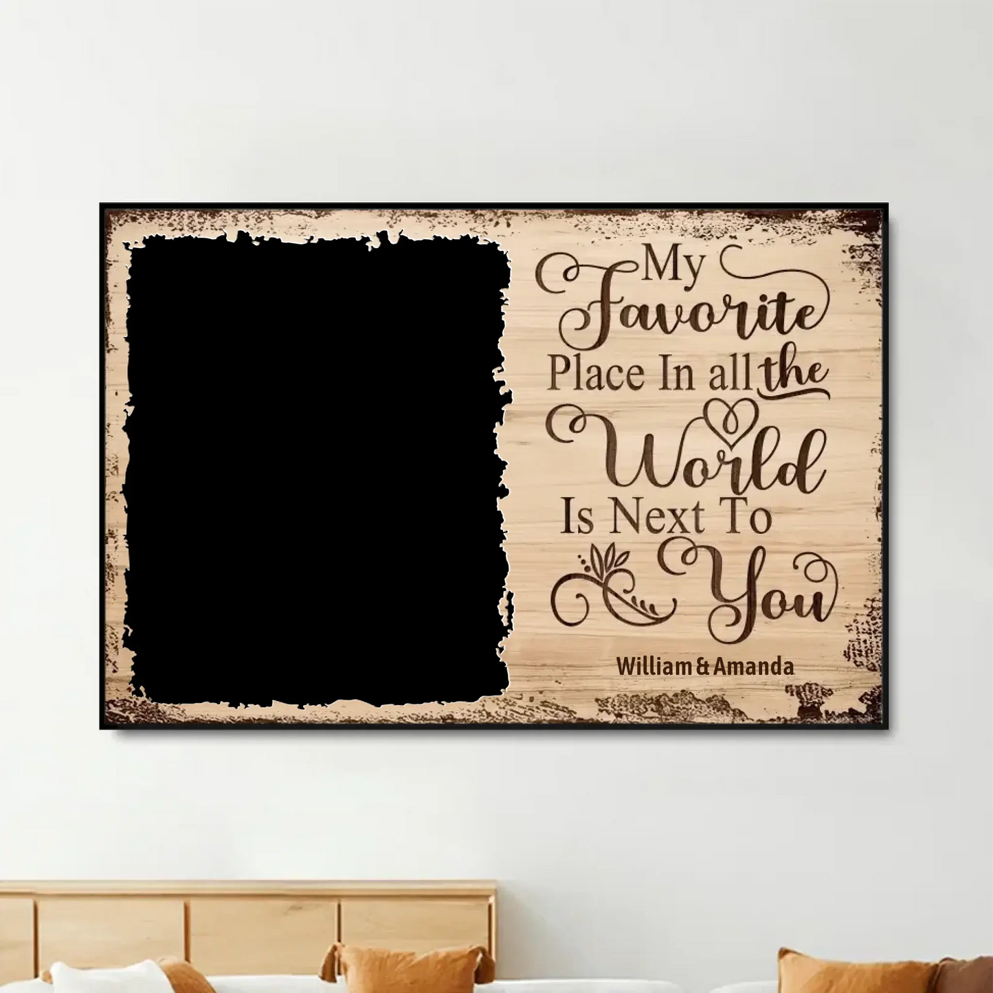 "My Favorite Place Is Next to You" Photo Art – Personalized Poster/Canvas – Romantic Custom Gift for Couples Ezcustomize