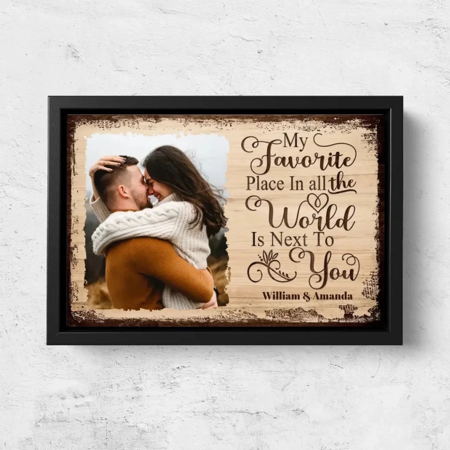 "My Favorite Place Is Next to You" Photo Art – Personalized Poster/Canvas – Romantic Custom Gift for Couples Ezcustomize