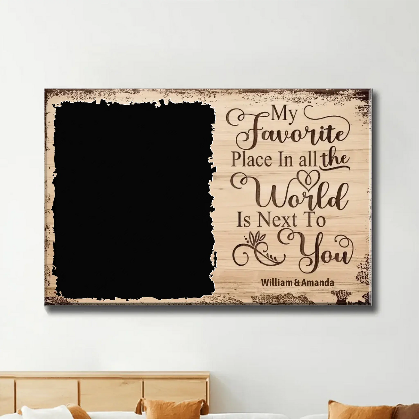 "My Favorite Place Is Next to You" Photo Art – Personalized Poster/Canvas – Romantic Custom Gift for Couples Ezcustomize