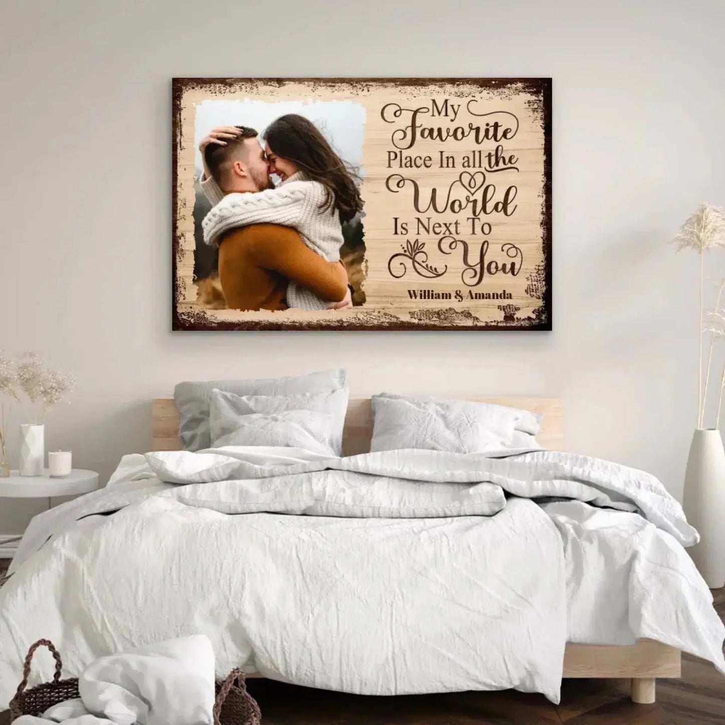 "My Favorite Place Is Next to You" Photo Art – Personalized Poster/Canvas – Romantic Custom Gift for Couples Ezcustomize