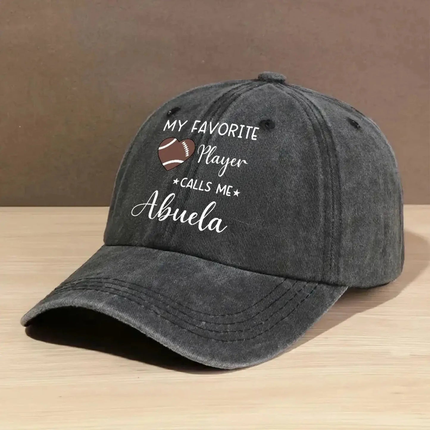 My Favorite Player Calls Me Grandma Hat – Personalized Baseball Vintage Washed Denim Cap for Grandma, Mom, Nana Ezcustomize