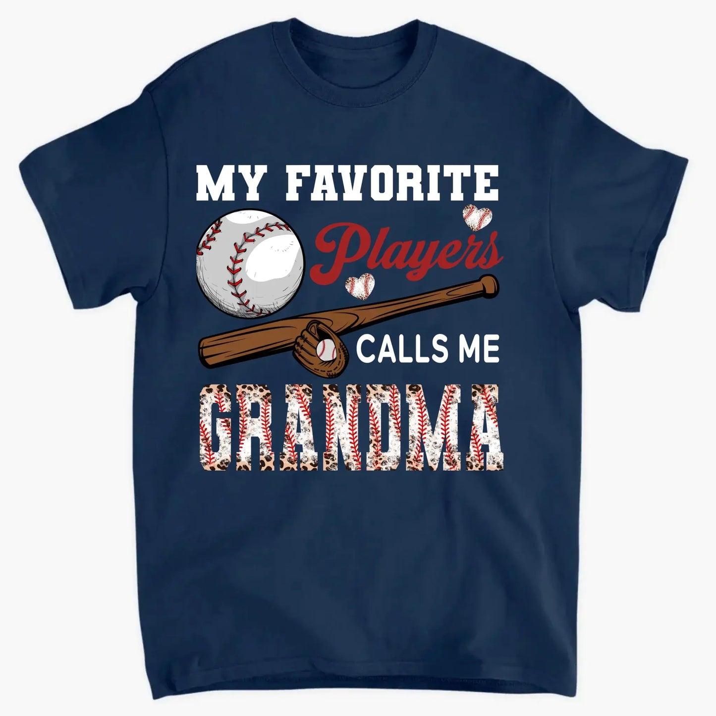 My Favorite Player Calls Me Grandma - Personalized Custom T Shirt - Birthday, Loving, Funny Gift for Grandma/Nana/Mimi, Mom, Wife, Grandparent Ezcustomize
