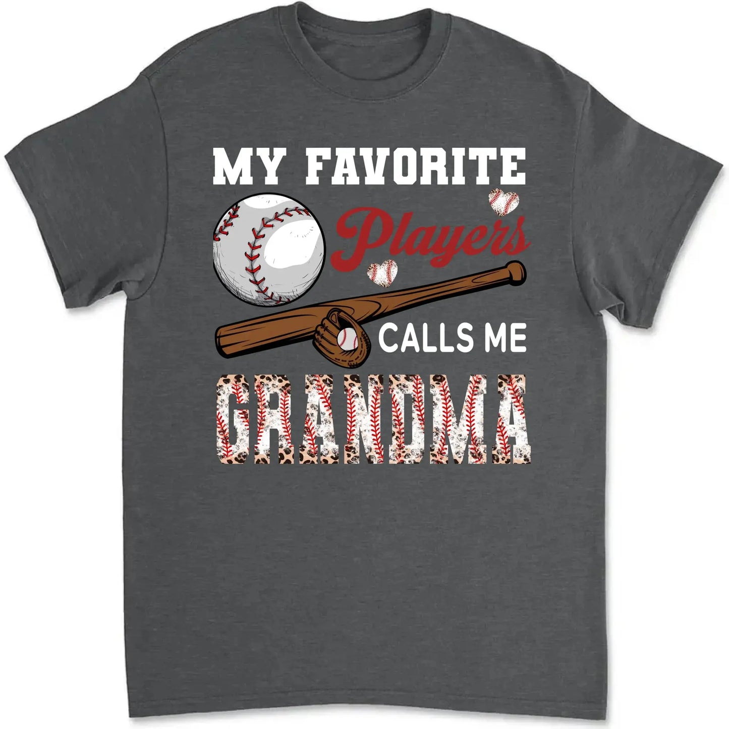 My Favorite Player Calls Me Grandma - Personalized Custom T Shirt - Birthday, Loving, Funny Gift for Grandma/Nana/Mimi, Mom, Wife, Grandparent Ezcustomize