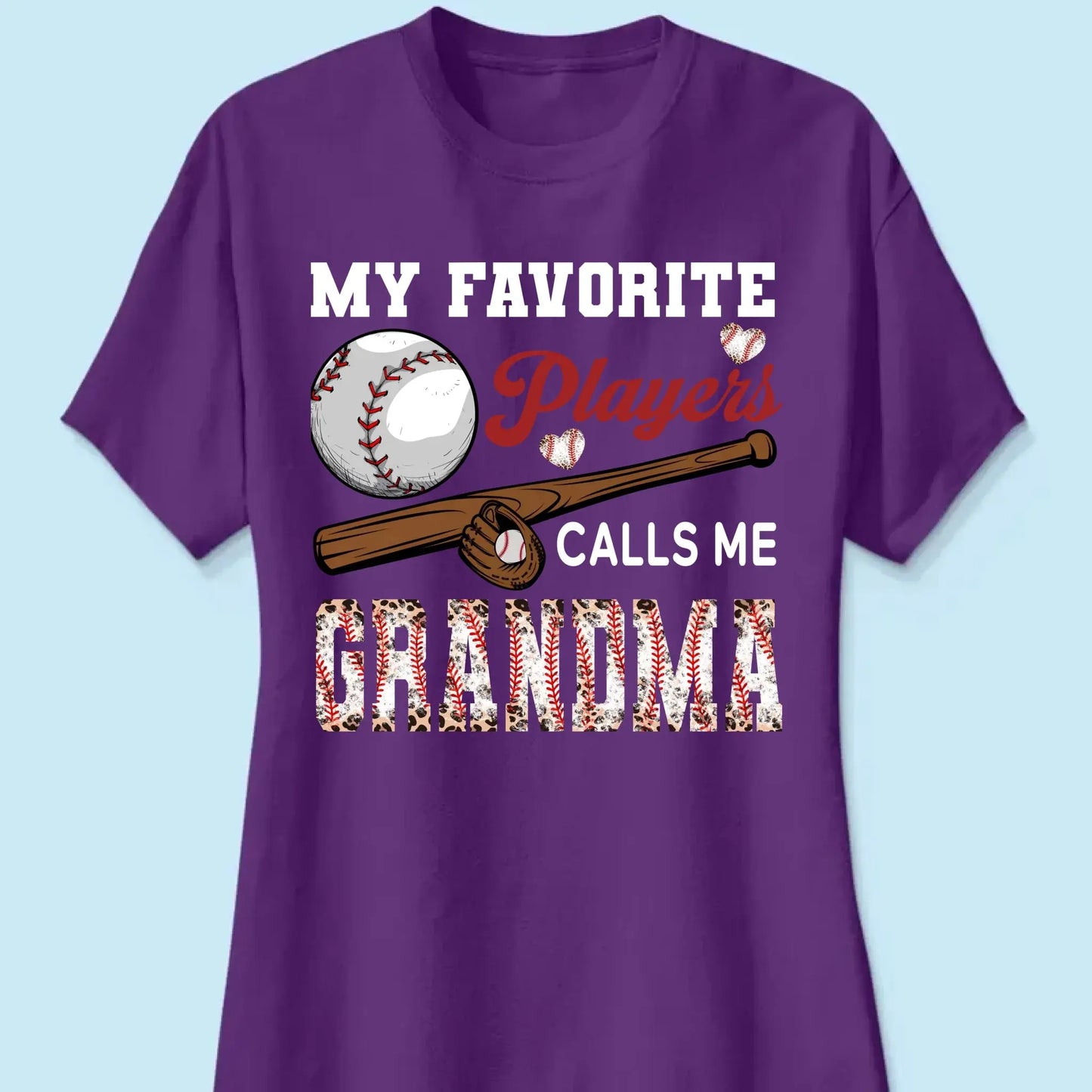 My Favorite Player Calls Me Grandma - Personalized Custom T Shirt - Birthday, Loving, Funny Gift for Grandma/Nana/Mimi, Mom, Wife, Grandparent Ezcustomize