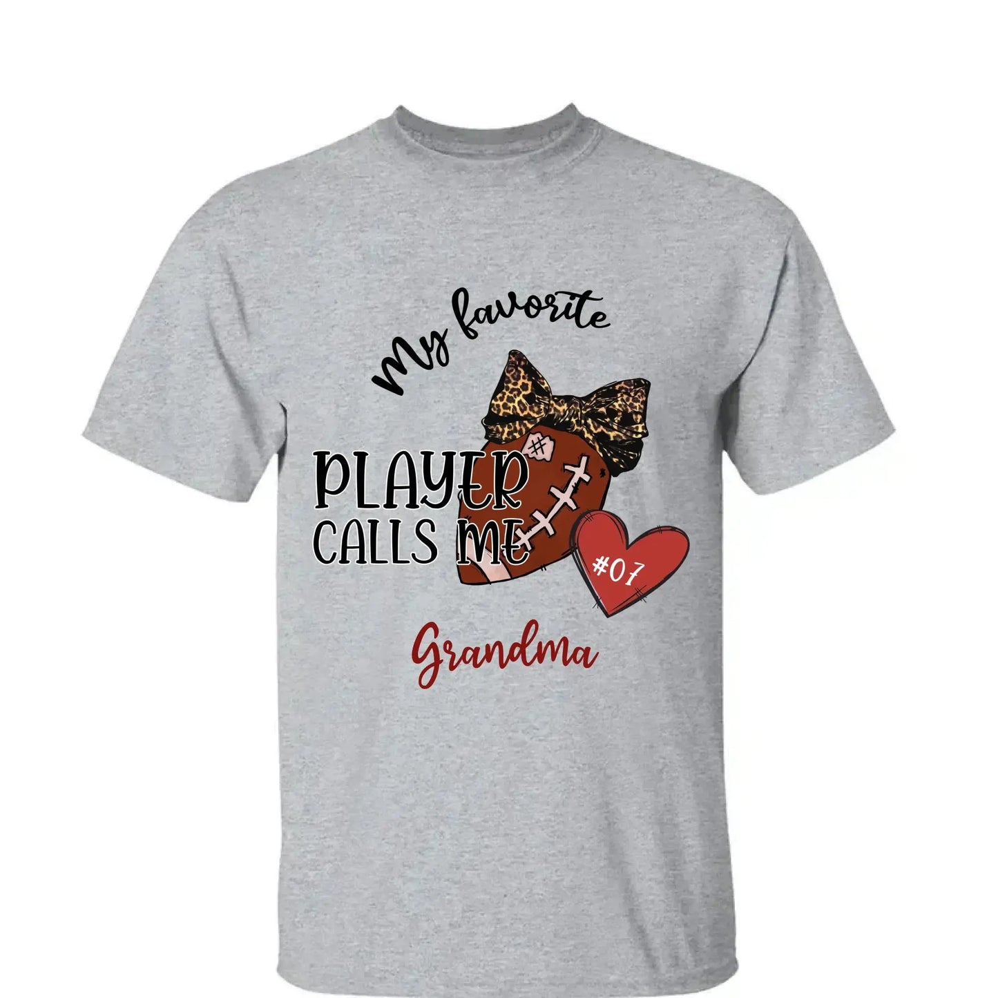 My Favorite Player Calls Me Grandma - Personalized T-Shirt, Gift for Football Grandma Ezcustomize