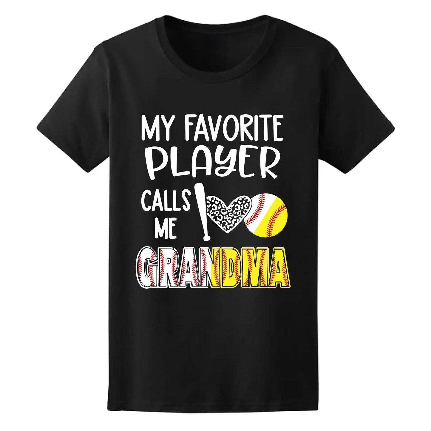 My Favorite Player Calls Me Grandma Shirt – Personalized Baseball/Softball T-Shirt with Name & Ball Style Ezcustomize