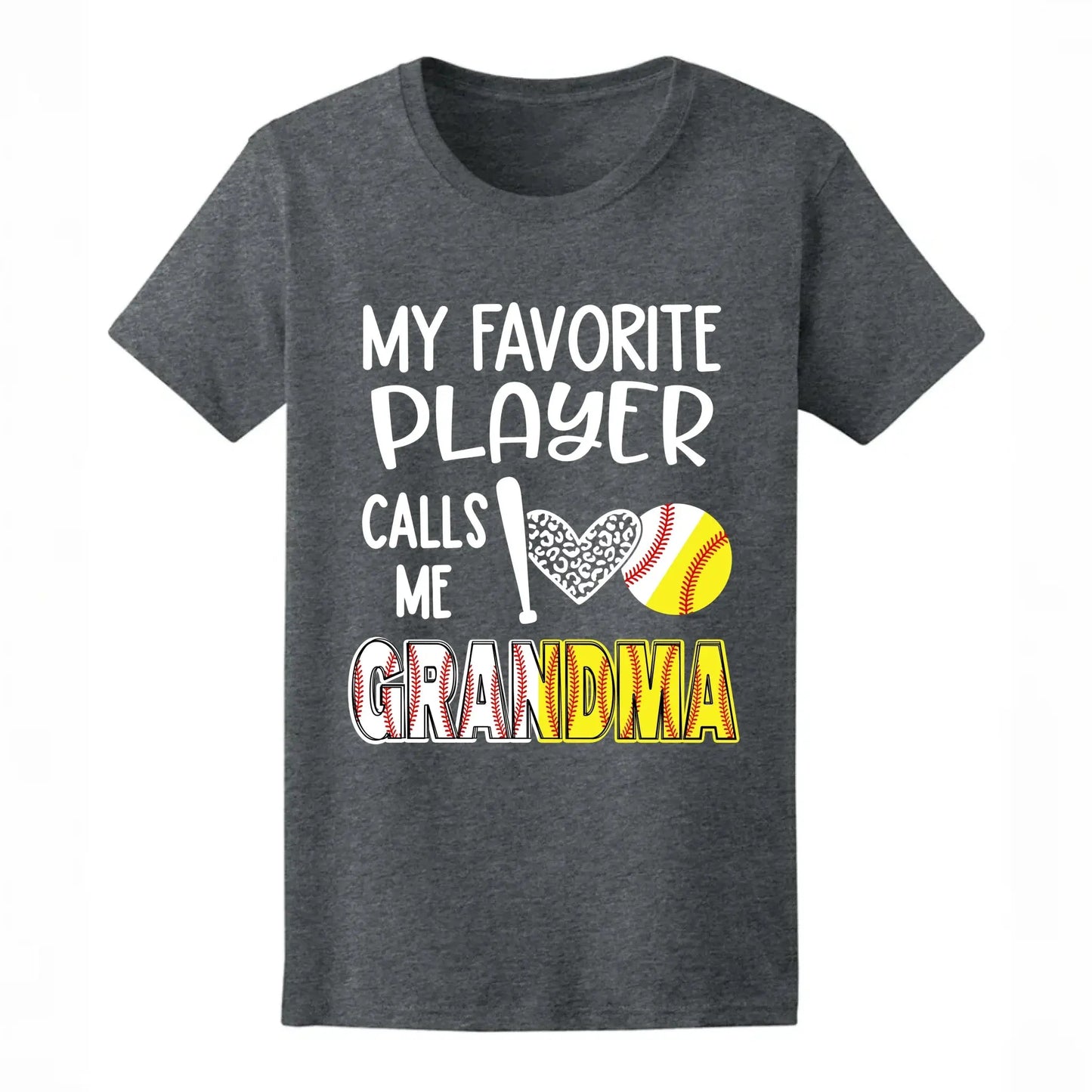 My Favorite Player Calls Me Grandma Shirt – Personalized Baseball/Softball T-Shirt with Name & Ball Style Ezcustomize