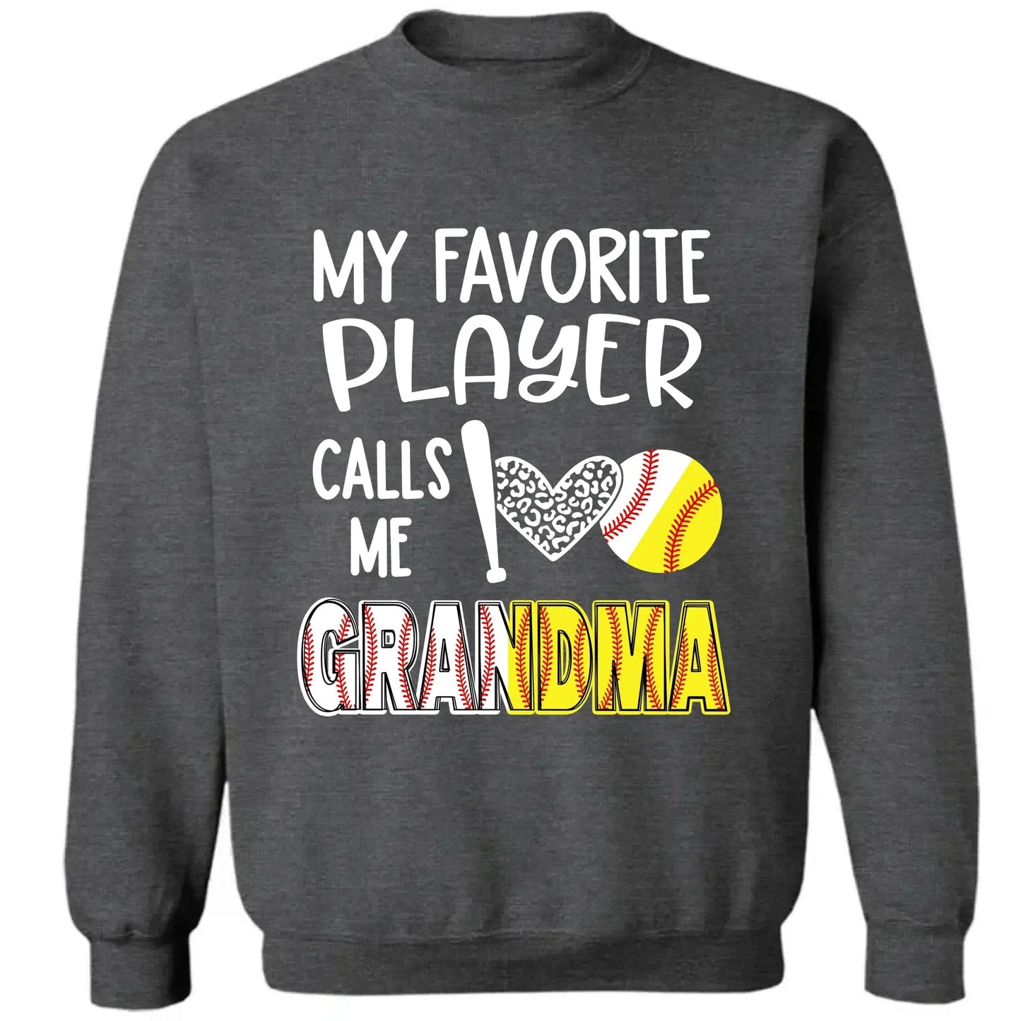 My Favorite Player Calls Me Grandma Shirt – Personalized Baseball/Softball T-Shirt with Name & Ball Style Ezcustomize