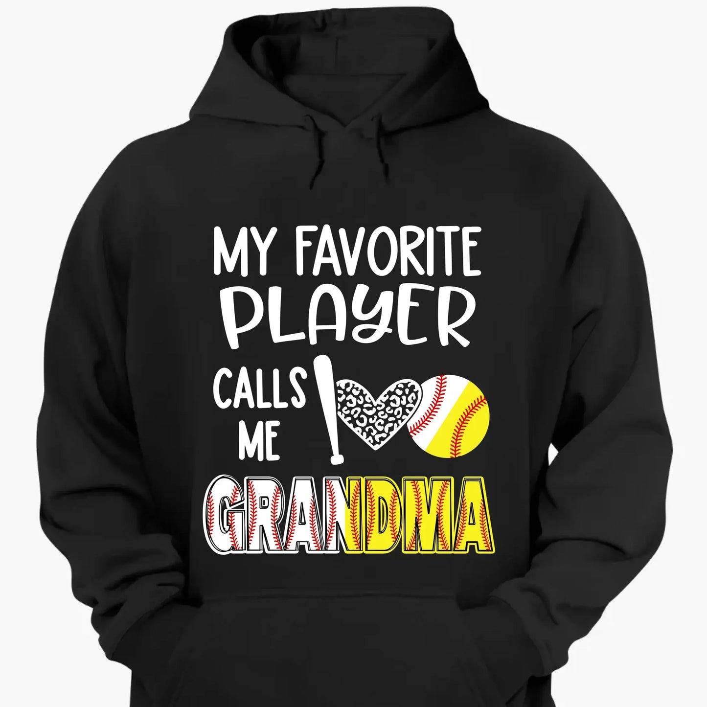 My Favorite Player Calls Me Grandma Shirt – Personalized Baseball/Softball T-Shirt with Name & Ball Style Ezcustomize