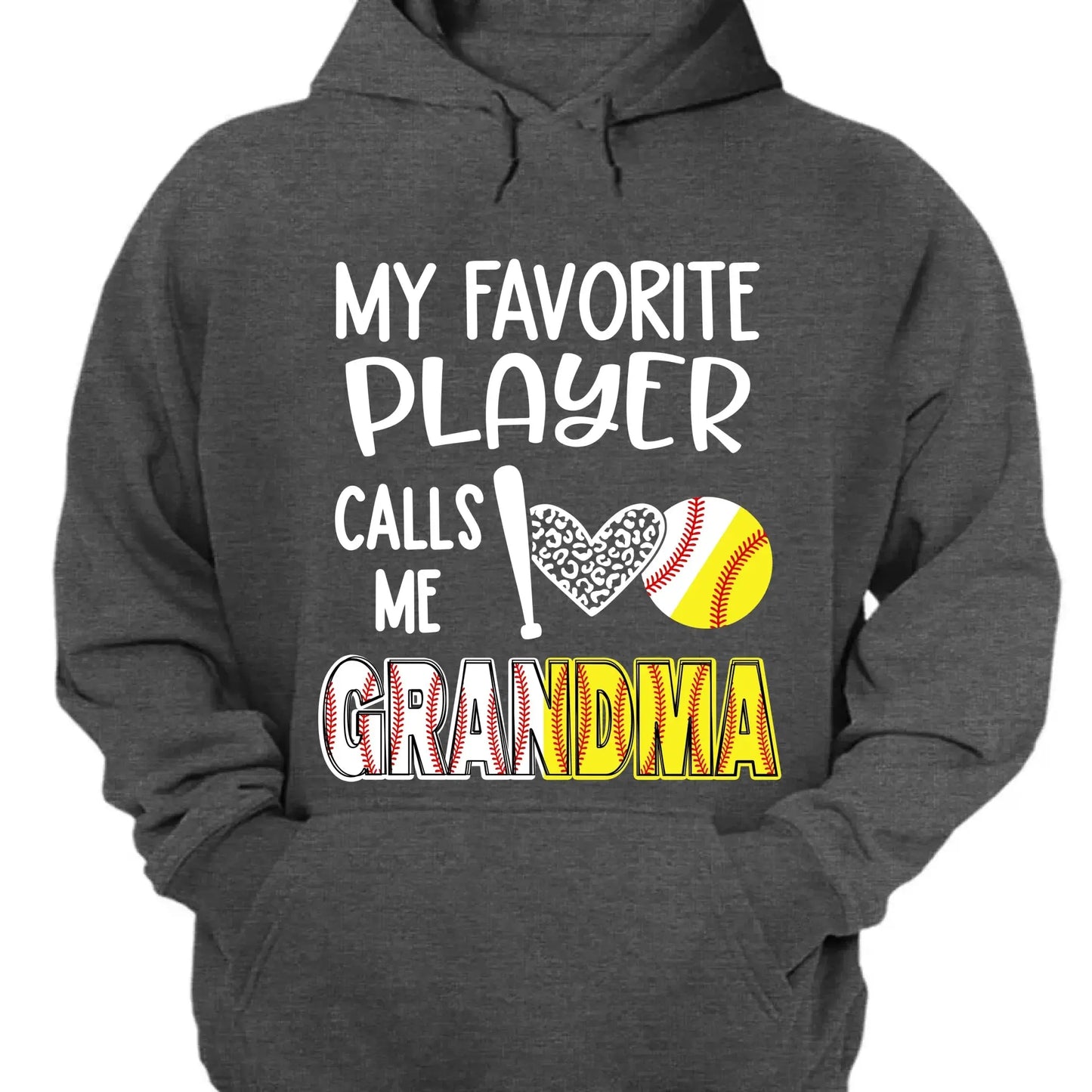 My Favorite Player Calls Me Grandma Shirt – Personalized Baseball/Softball T-Shirt with Name & Ball Style Ezcustomize