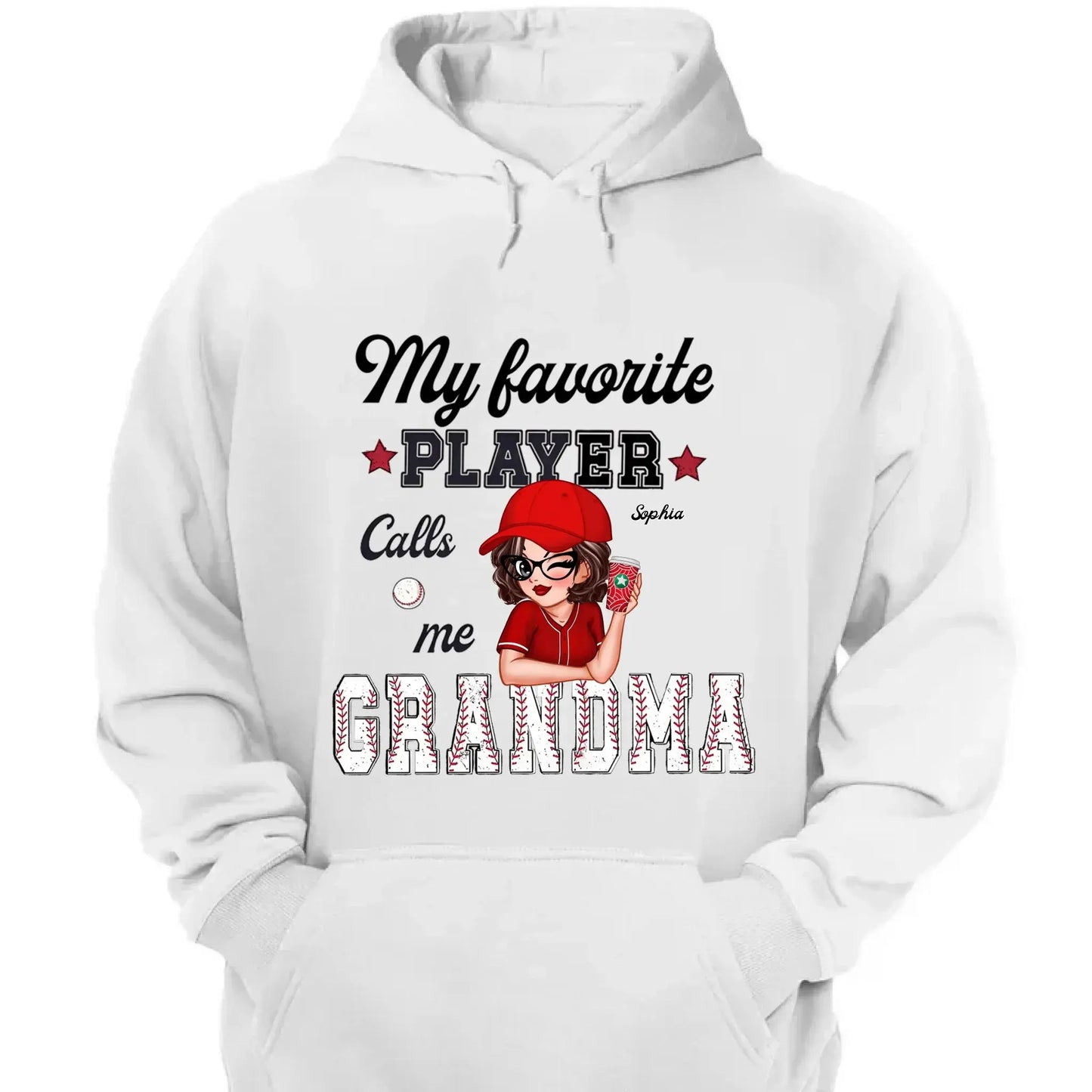 My Favorite Player Calls Me Grandma – Personalized Custom T-Shirt, Funny & Loving Gift for Grandma, Nana, Mimi, Mom, or Wife Ezcustomize