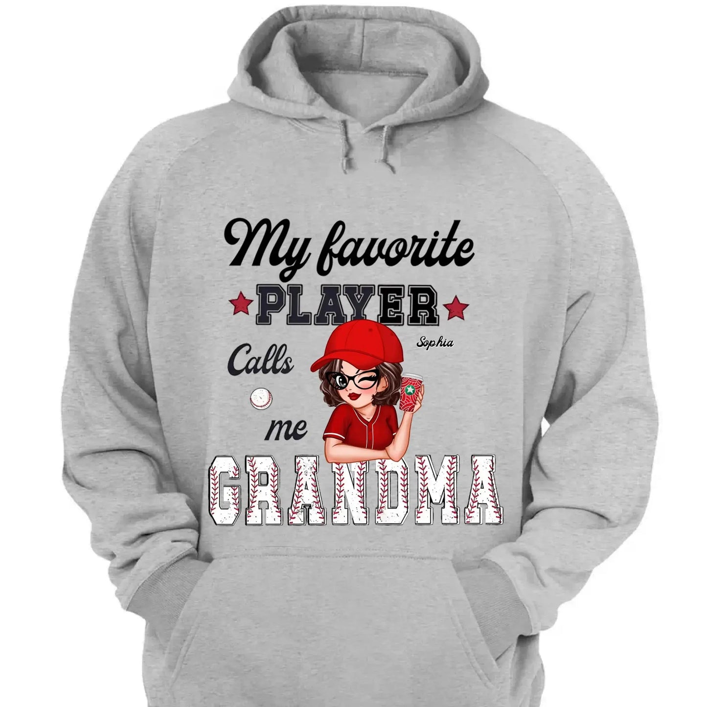 My Favorite Player Calls Me Grandma – Personalized Custom T-Shirt, Funny & Loving Gift for Grandma, Nana, Mimi, Mom, or Wife Ezcustomize