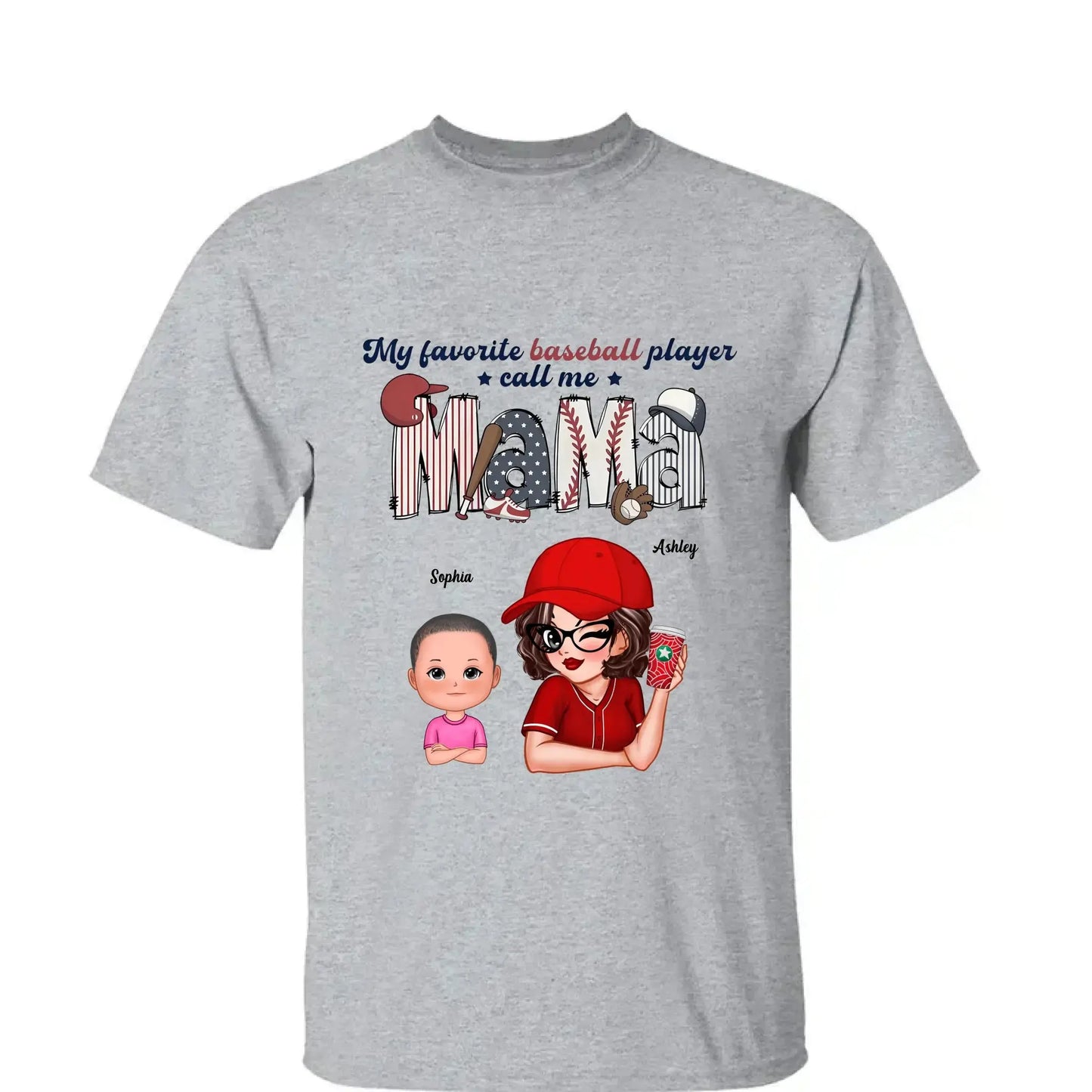 My Favorite Player Calls Me Shirt – Personalized Custom T-Shirt – Sports Gift for Mom or Grandma with Kid’s Name Ezcustomize