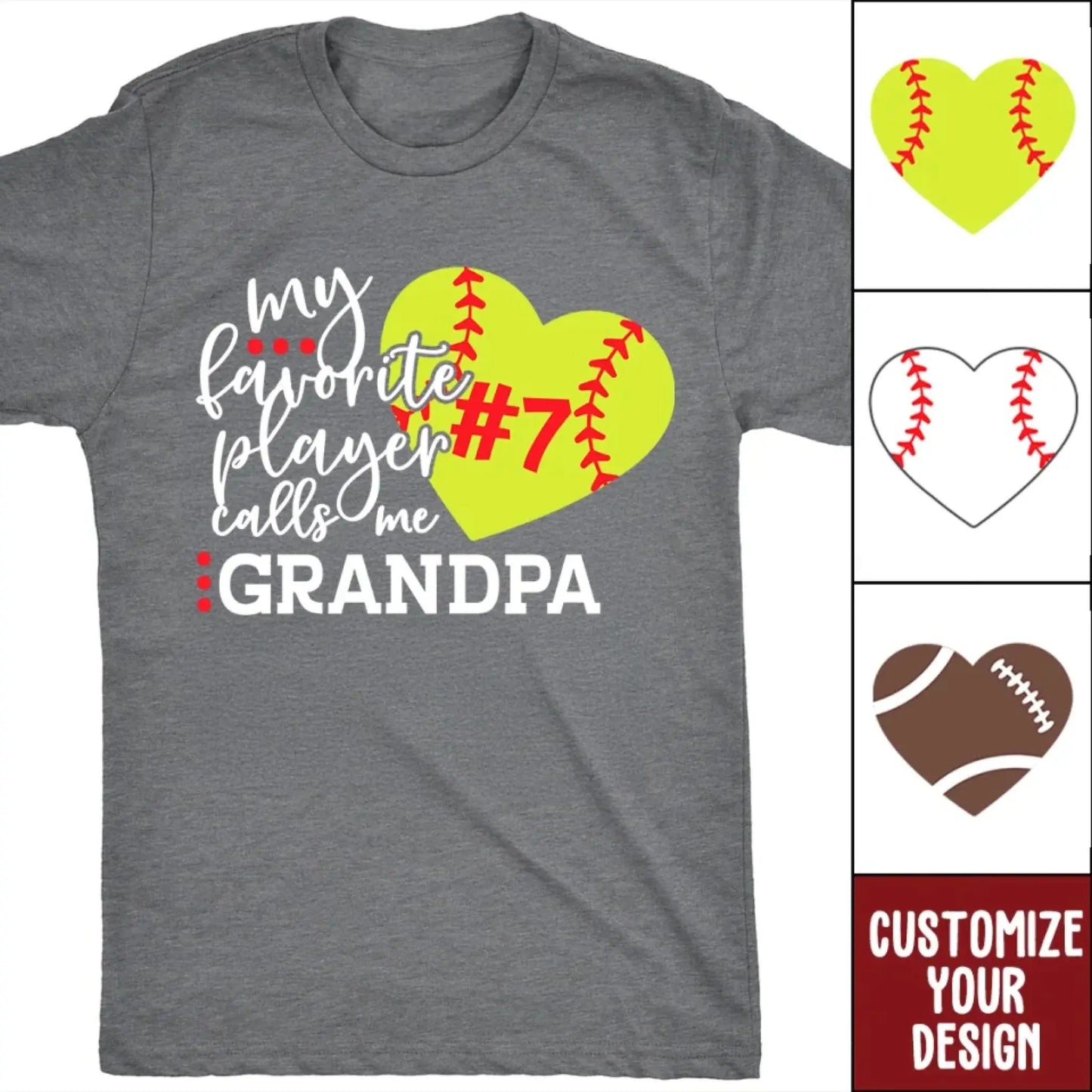 My Favorite Player Calls Me with Custom Title, Number, and Ball Type - Personalized Sports T-Shirt Ezcustomize