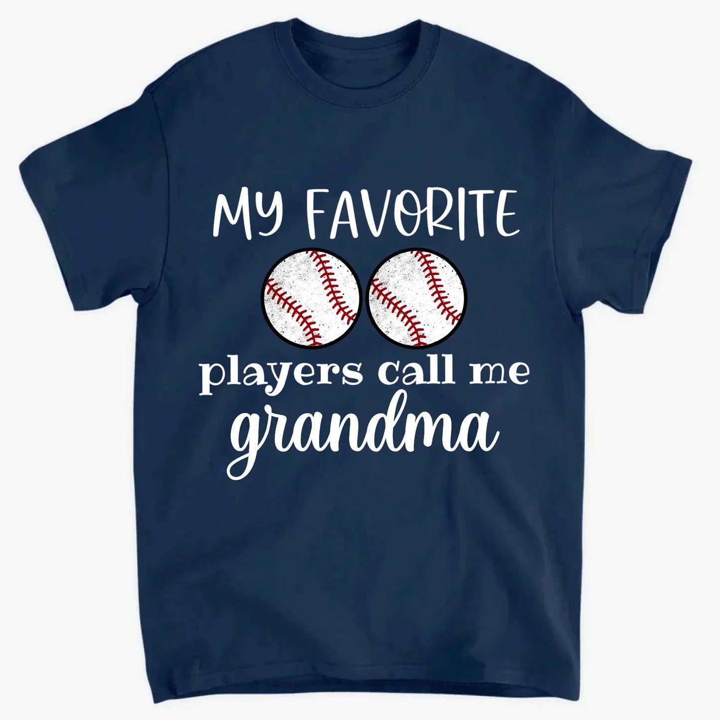 My Favorite Players Call Me Grandma Shirt – Personalized Multi-Sport T-Shirt – Custom Birthday or Mother’s Day Gift for Grandma, Nana, or Mom Ezcustomize