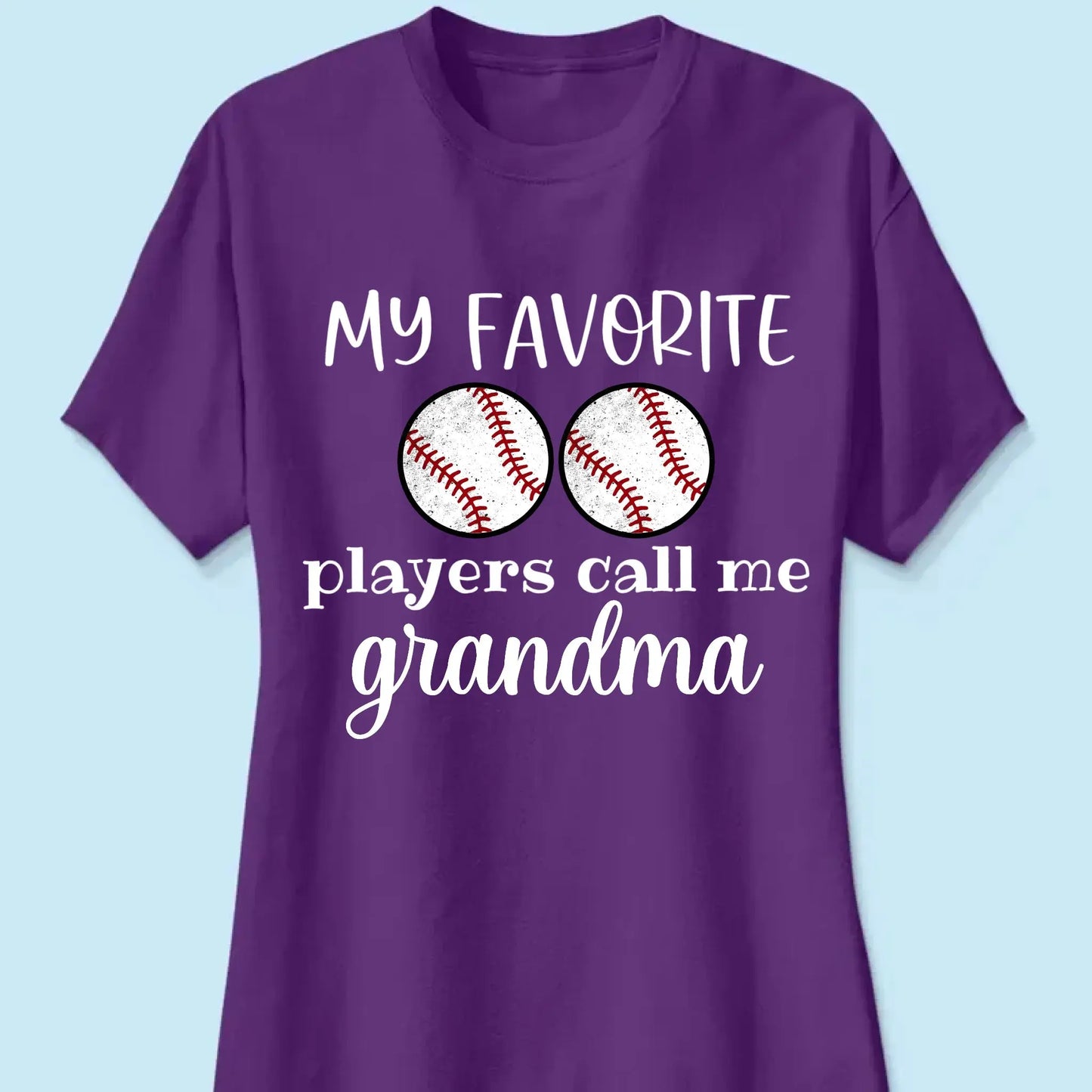 My Favorite Players Call Me Grandma Shirt – Personalized Multi-Sport T-Shirt – Custom Birthday or Mother’s Day Gift for Grandma, Nana, or Mom Ezcustomize
